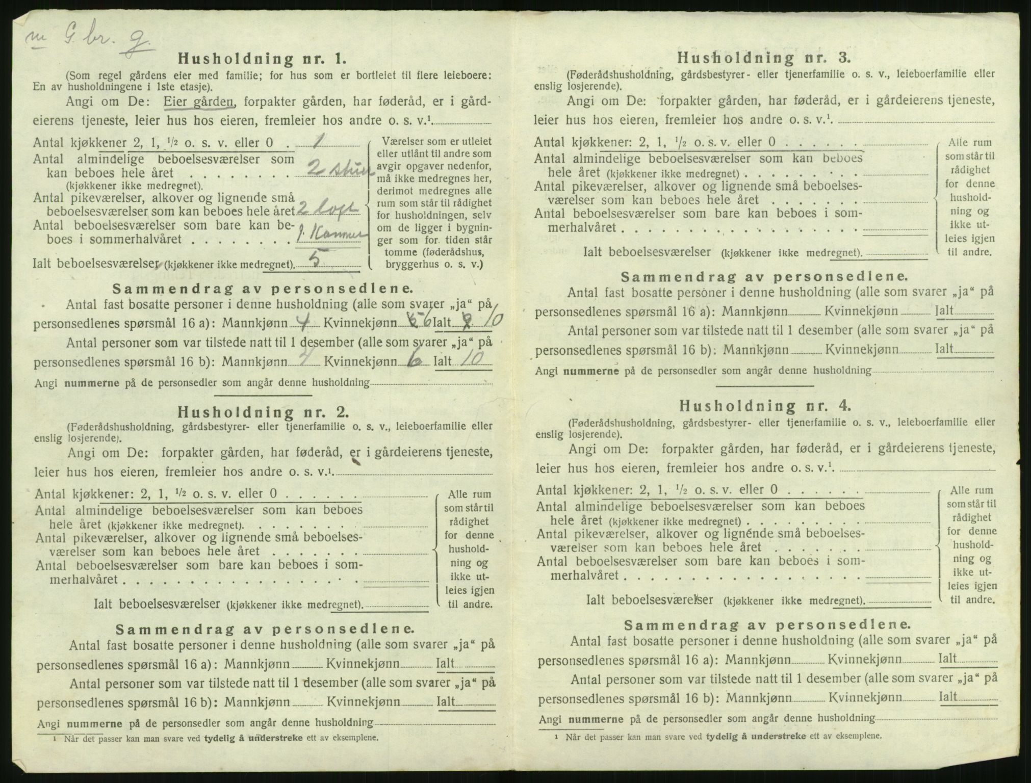 SAK, 1920 census for Tonstad, 1920, p. 31