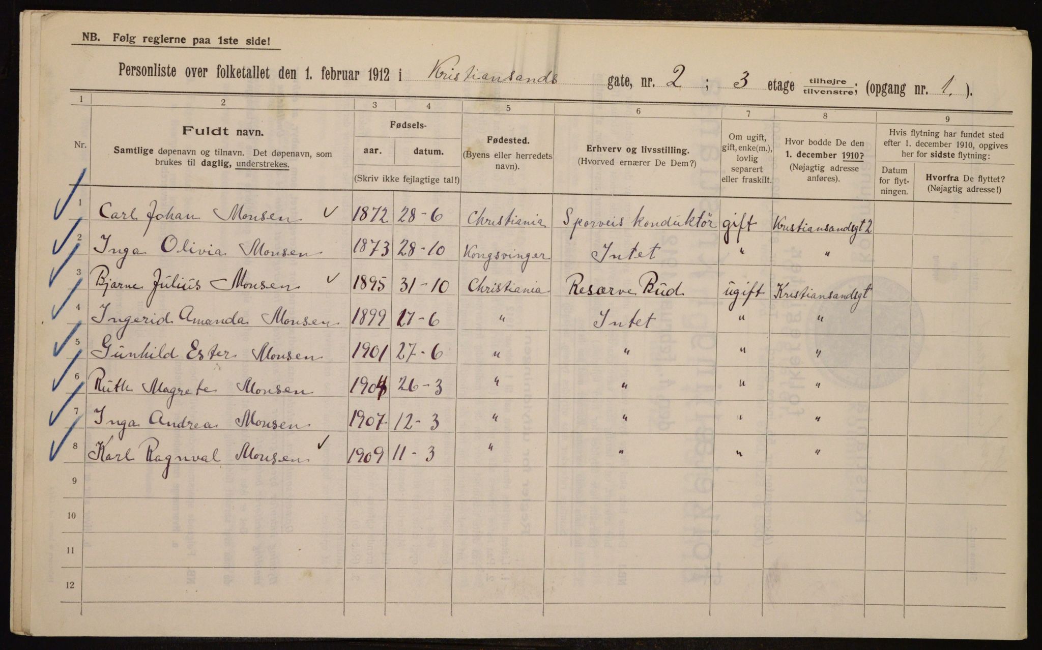 OBA, Municipal Census 1912 for Kristiania, 1912, p. 54486