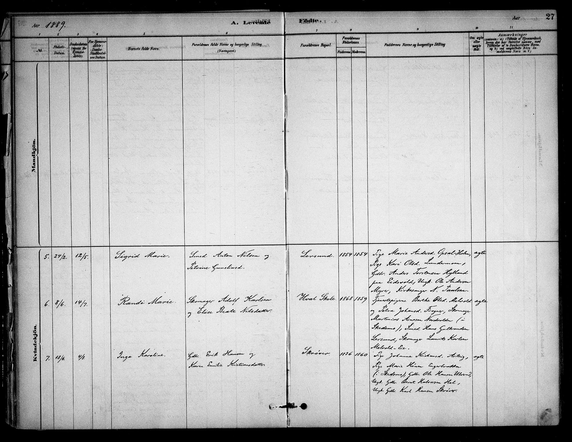 Sørum prestekontor Kirkebøker, AV/SAO-A-10303/F/Fb/L0001: Parish register (official) no. II 1, 1878-1915, p. 27