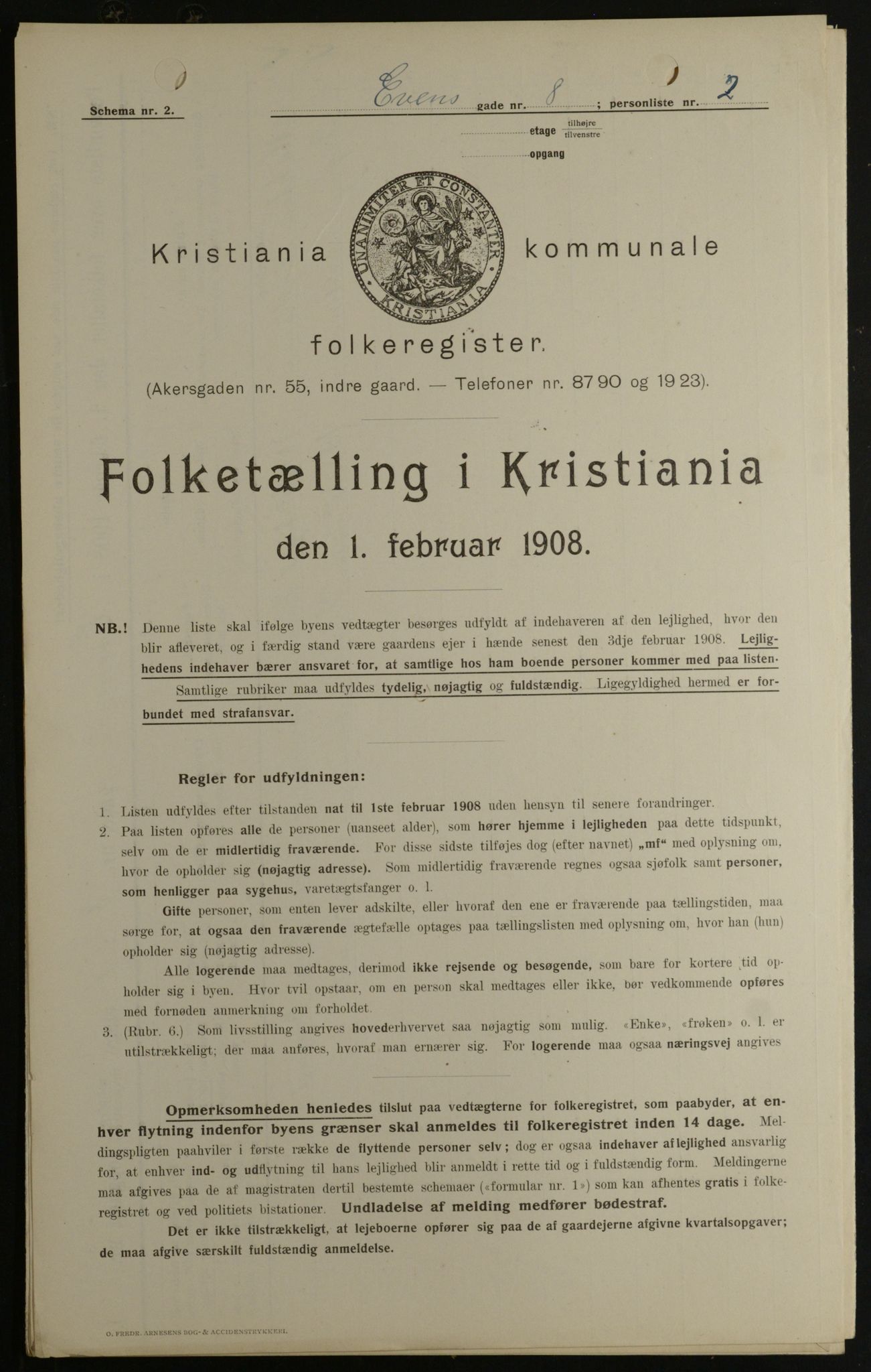 OBA, Municipal Census 1908 for Kristiania, 1908, p. 20852