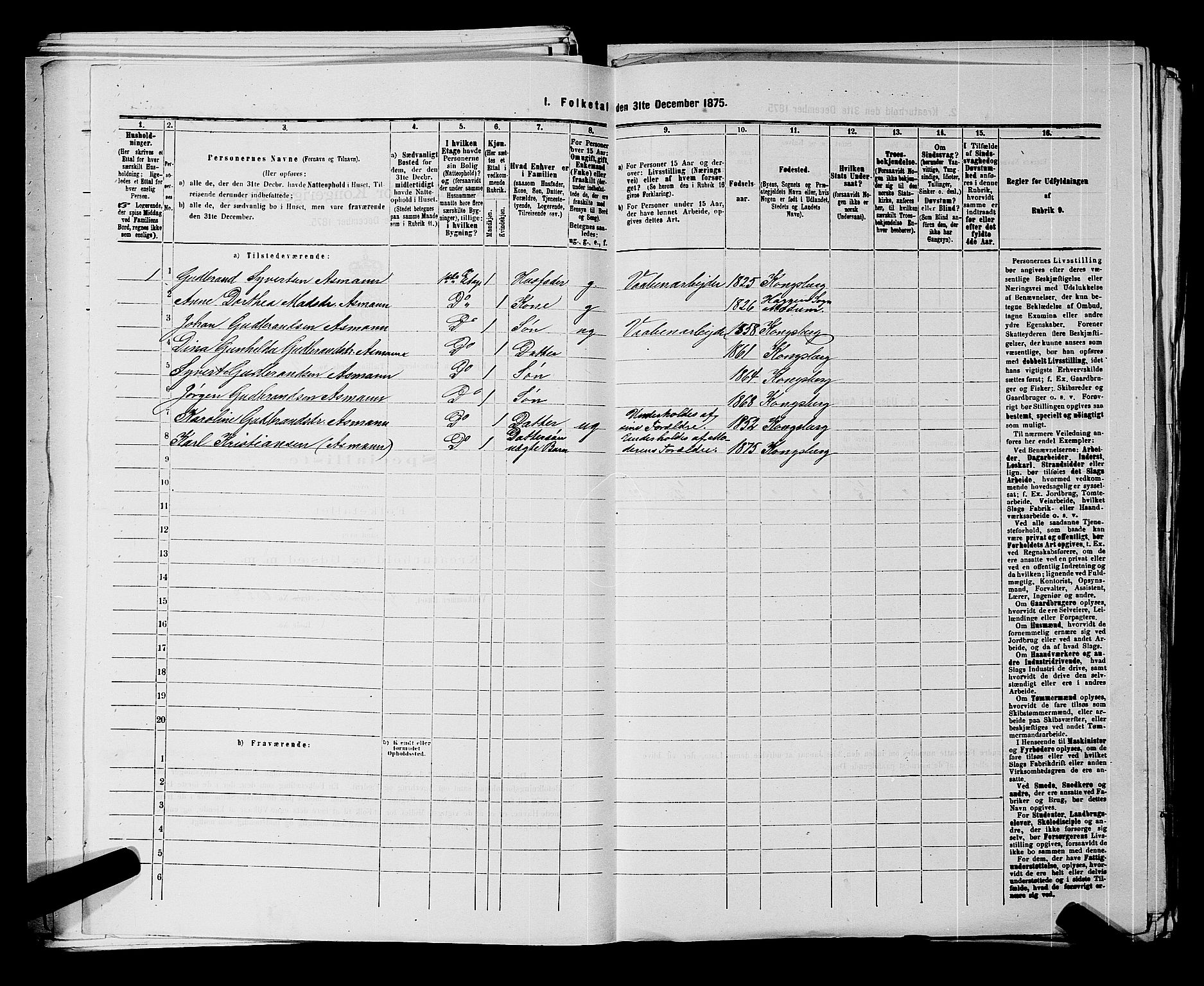 SAKO, 1875 census for 0604B Kongsberg/Kongsberg, 1875, p. 1330