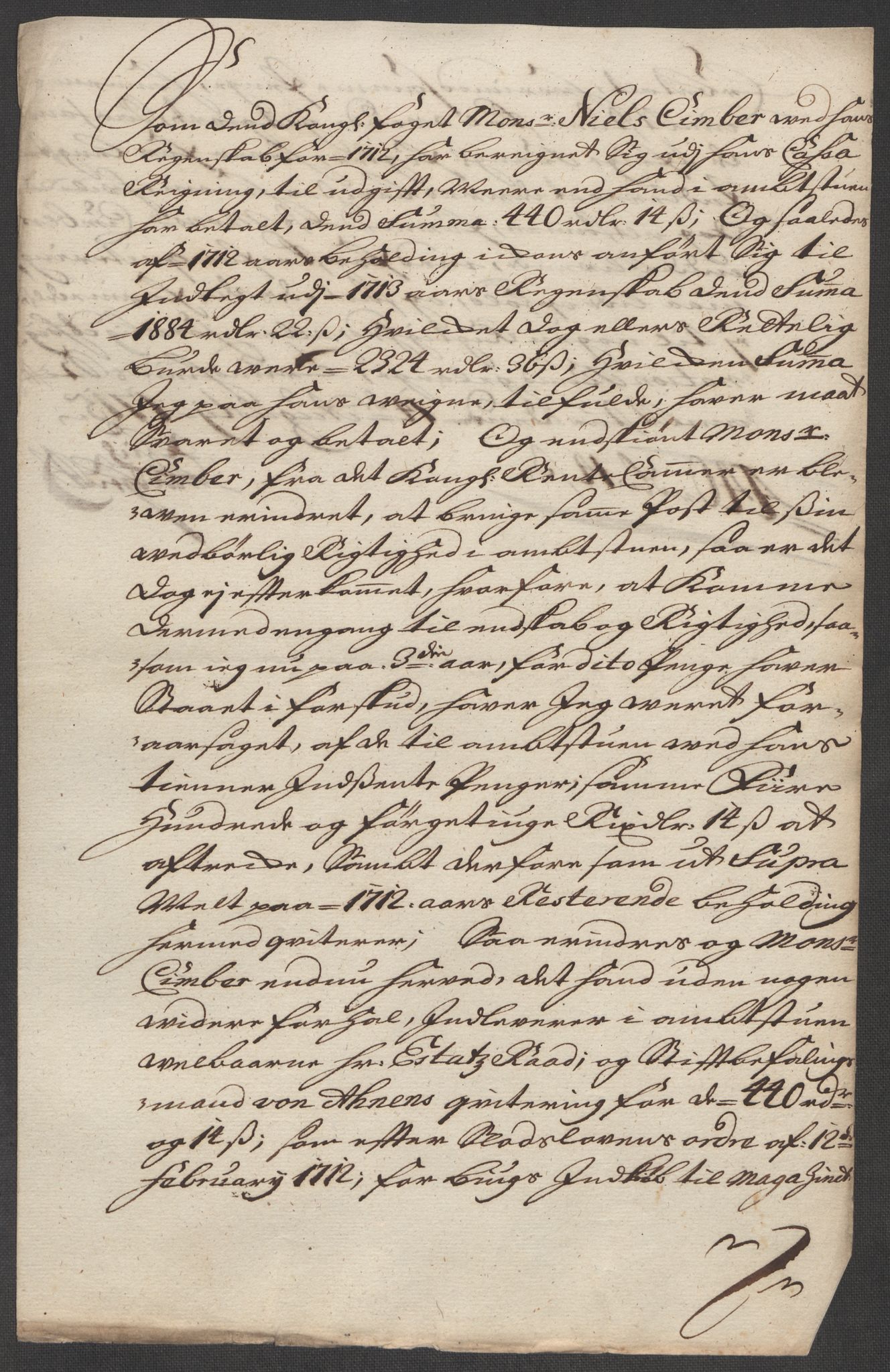 Rentekammeret inntil 1814, Reviderte regnskaper, Fogderegnskap, AV/RA-EA-4092/R57/L3861: Fogderegnskap Fosen, 1712-1713, p. 205