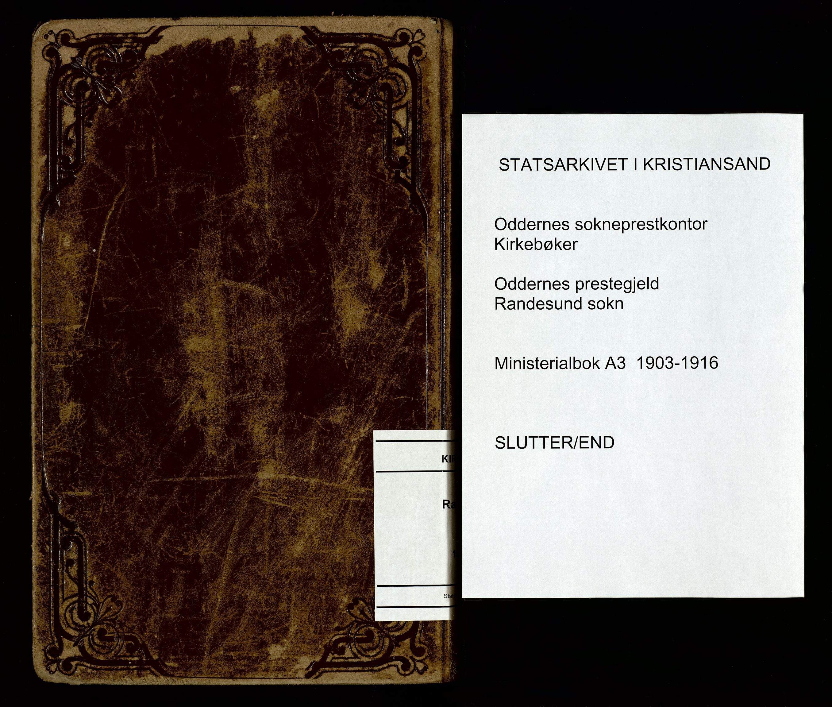 Oddernes sokneprestkontor, AV/SAK-1111-0033/F/Fa/Fab/L0003: Parish register (official) no. A 3, 1903-1916