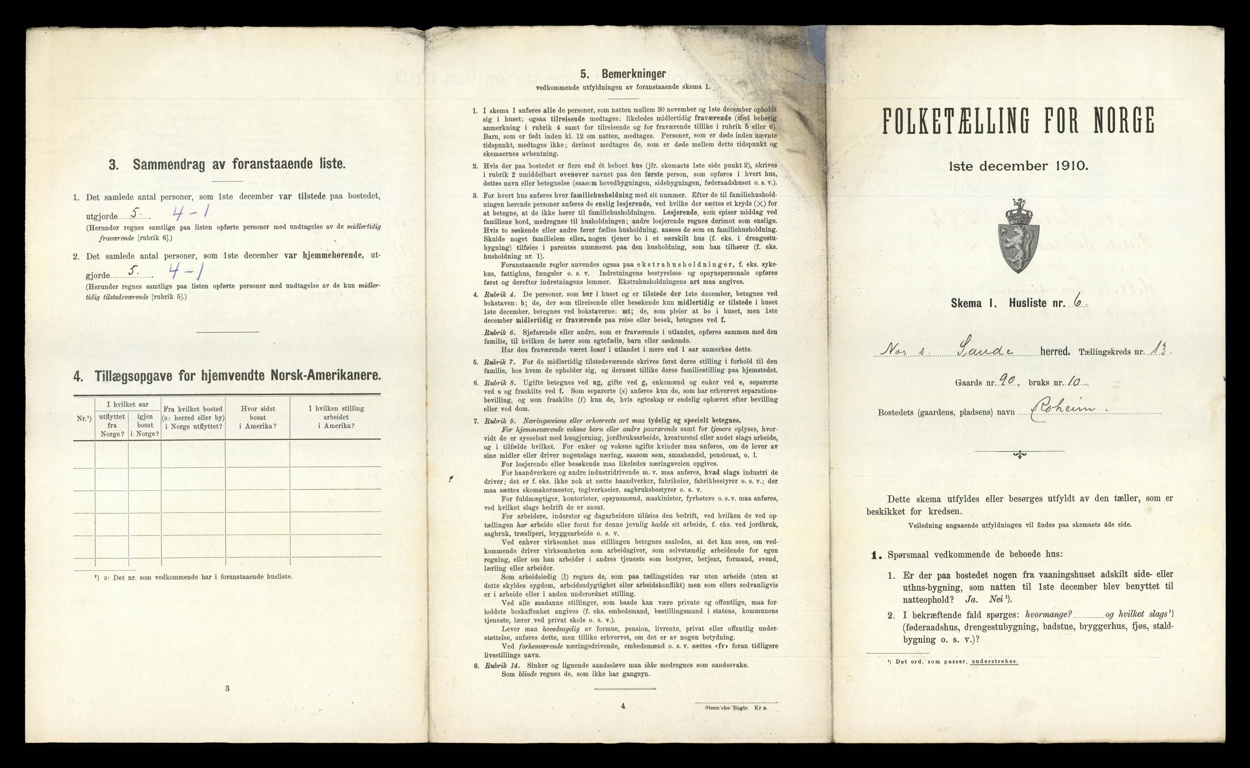 RA, 1910 census for Sauherad, 1910, p. 1399