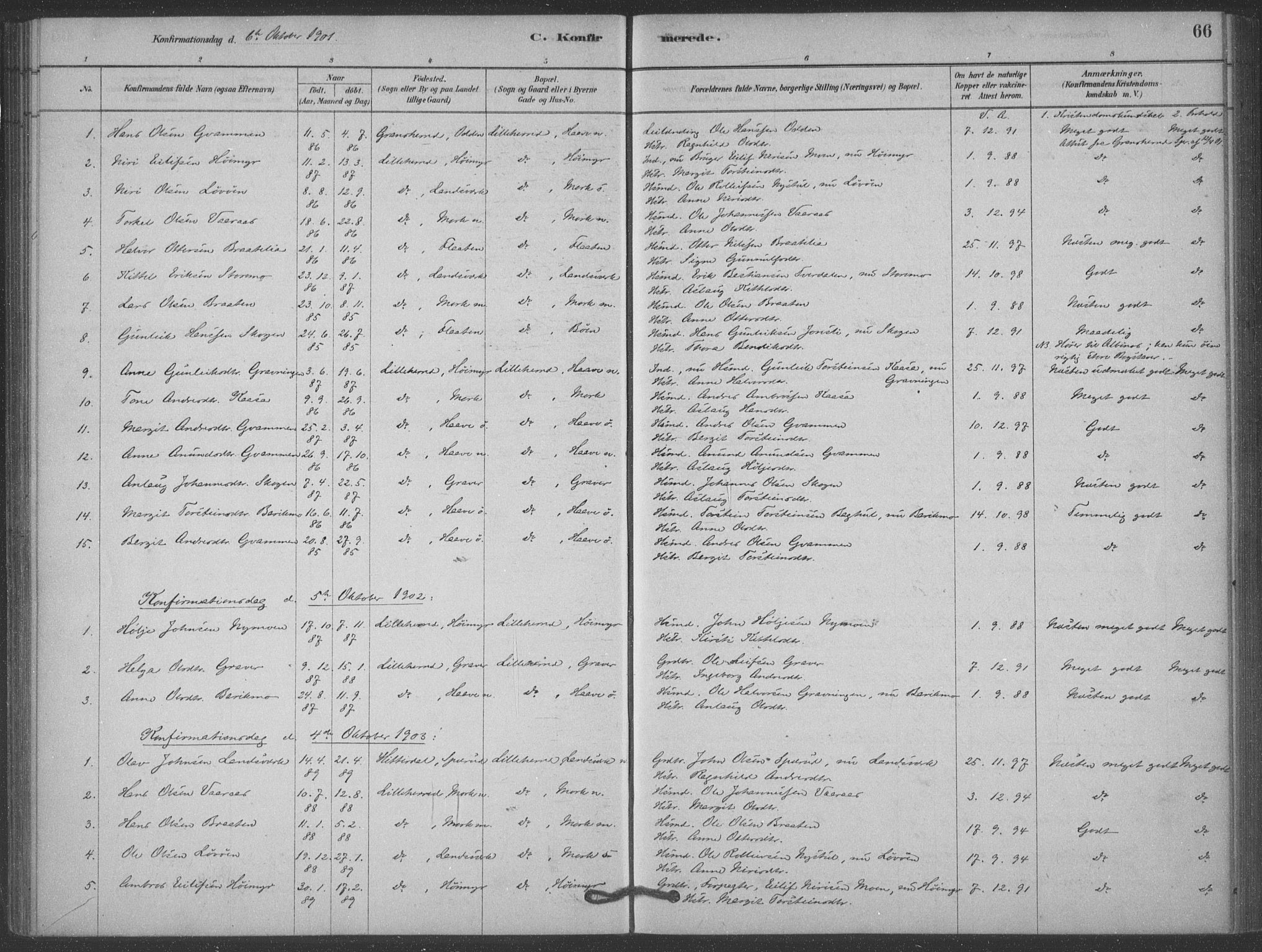 Heddal kirkebøker, SAKO/A-268/F/Fb/L0002: Parish register (official) no. II 2, 1878-1913, p. 66