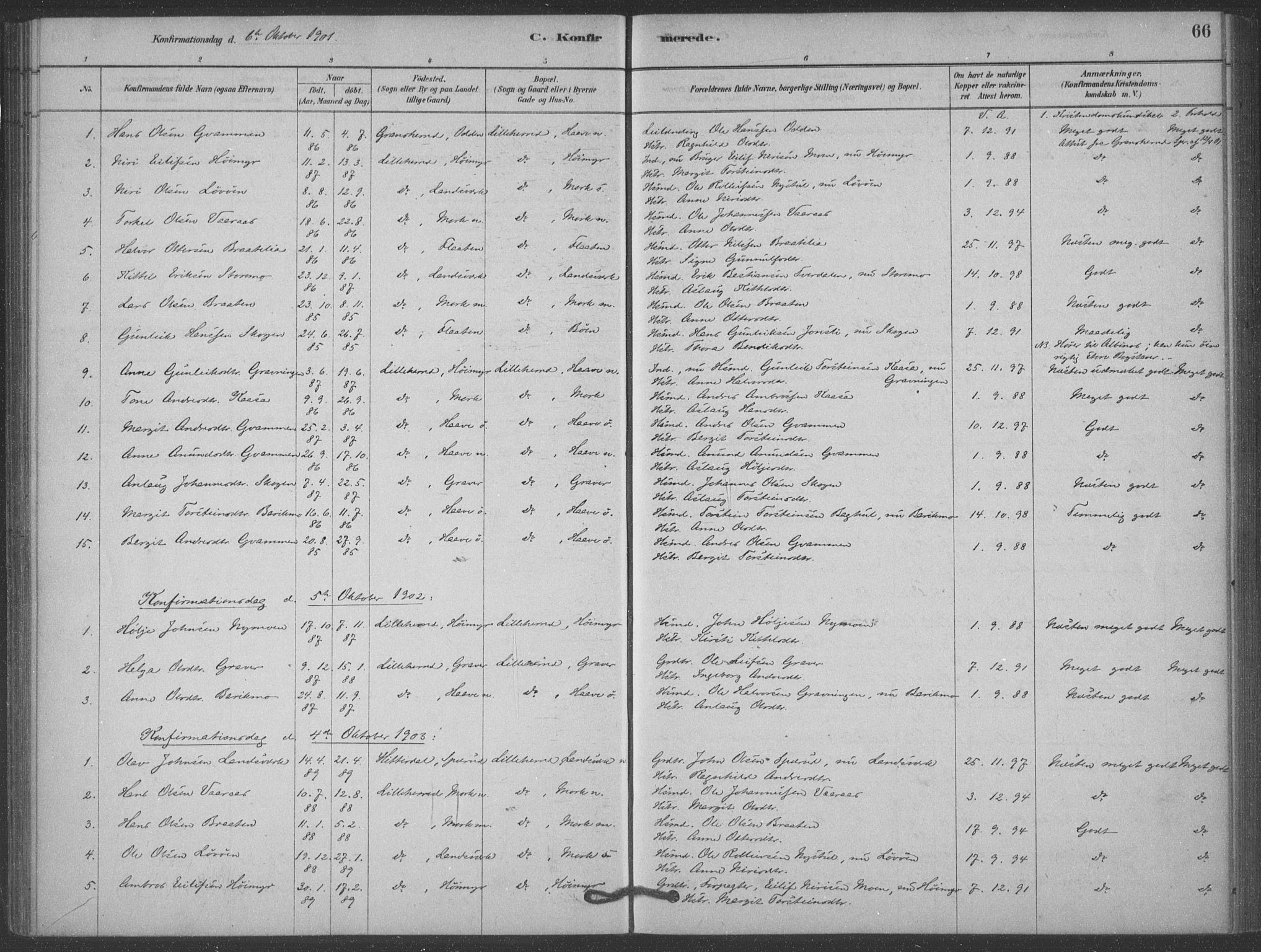 Heddal kirkebøker, AV/SAKO-A-268/F/Fb/L0002: Parish register (official) no. II 2, 1878-1913, p. 66