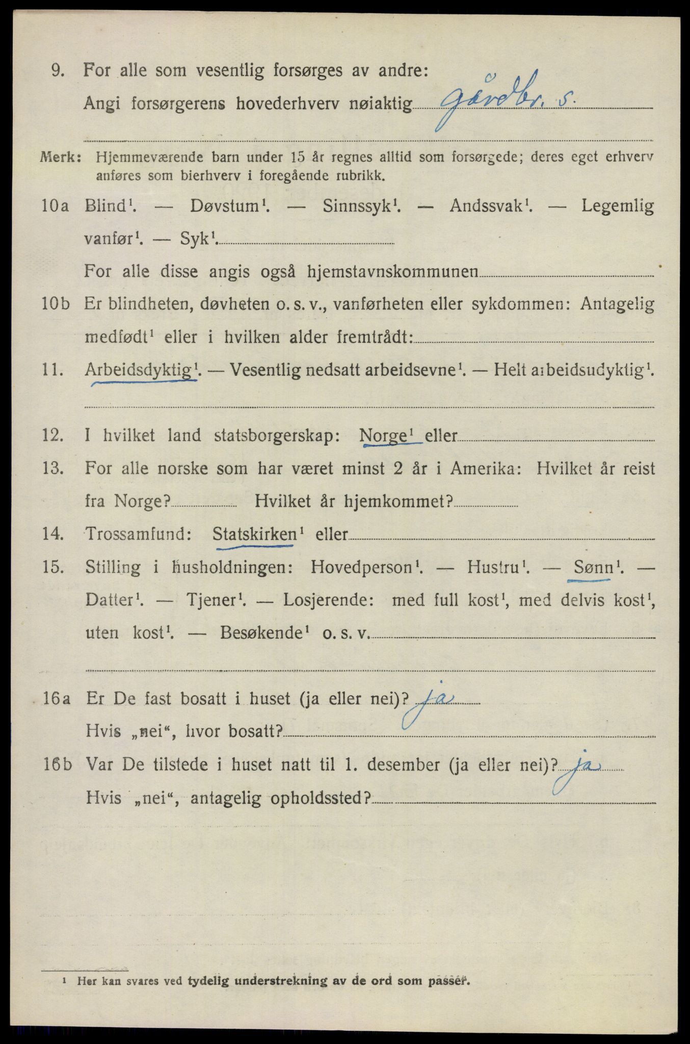 SAO, 1920 census for Ullensaker, 1920, p. 14630