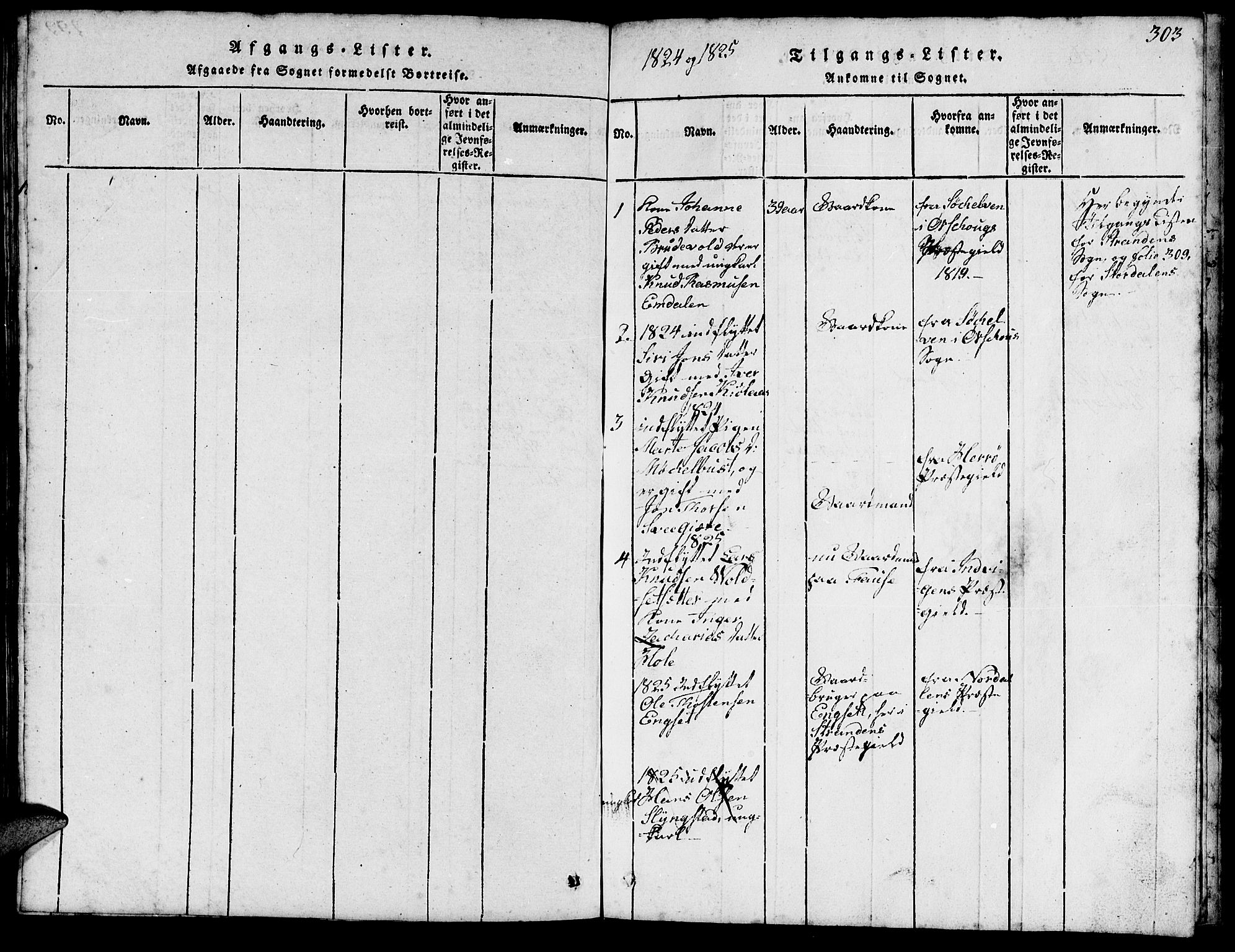 Ministerialprotokoller, klokkerbøker og fødselsregistre - Møre og Romsdal, SAT/A-1454/520/L0289: Parish register (copy) no. 520C01, 1817-1837, p. 303