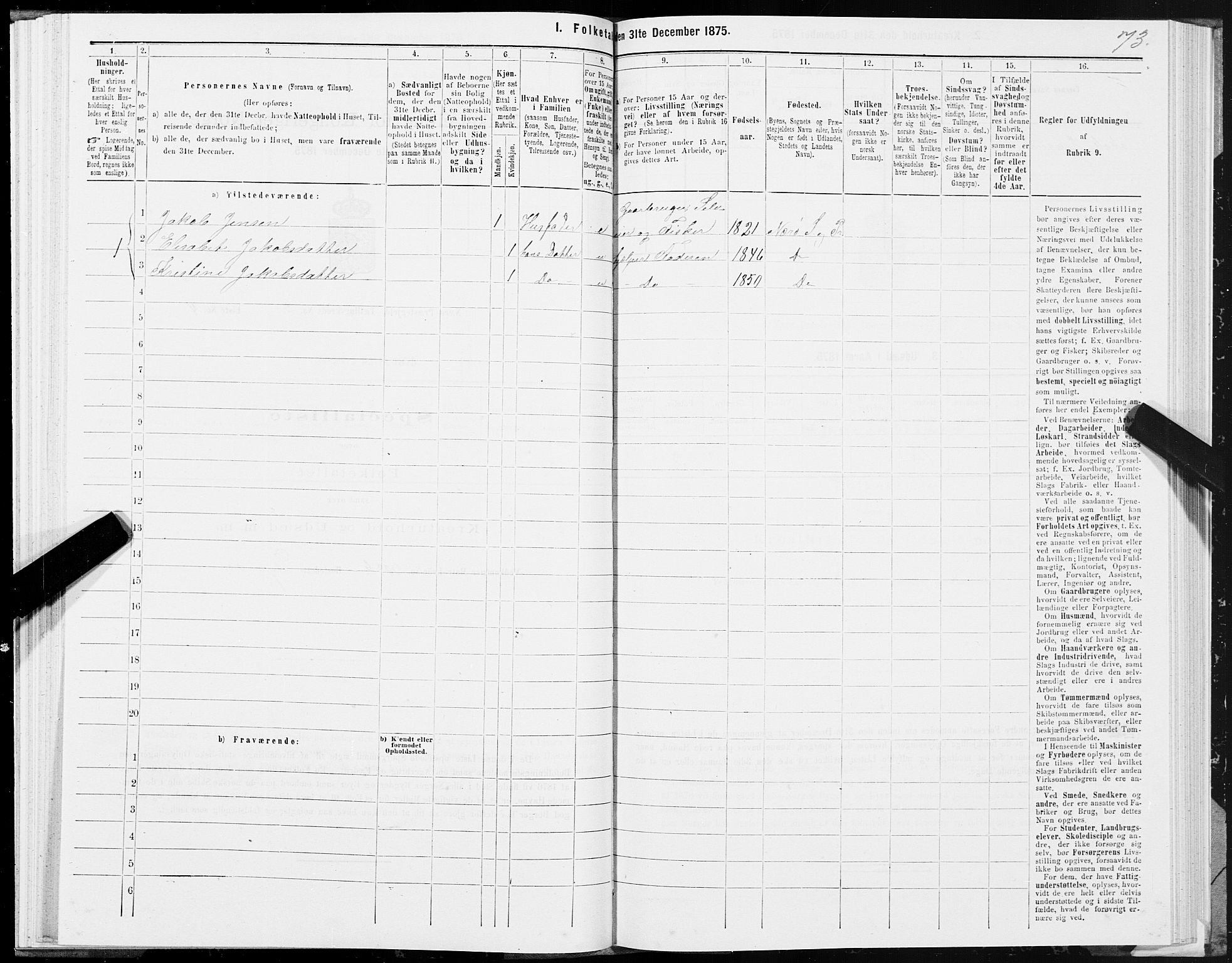 SAT, 1875 census for 1751P Nærøy, 1875, p. 1073