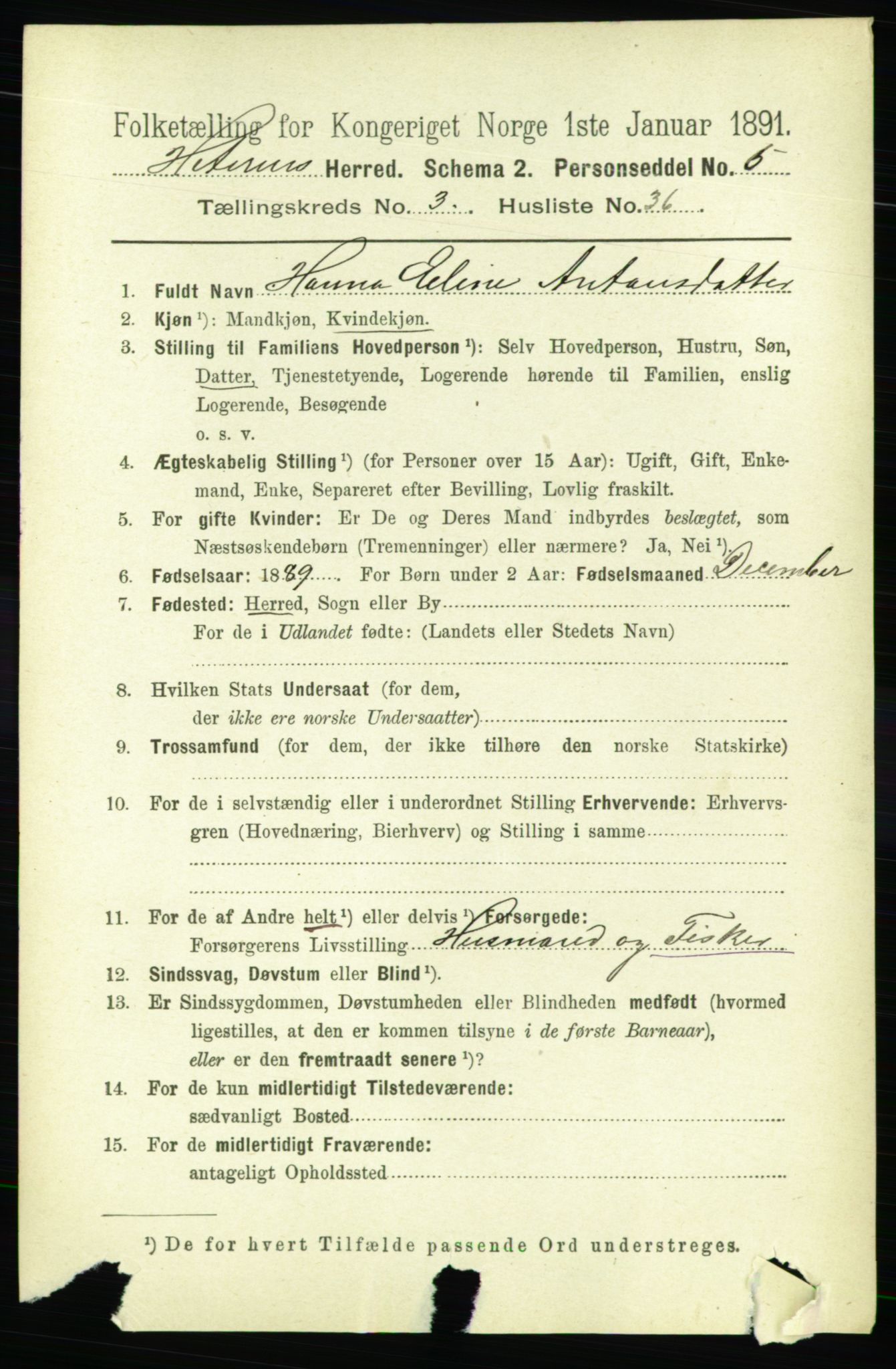 RA, 1891 census for 1617 Hitra, 1891, p. 717