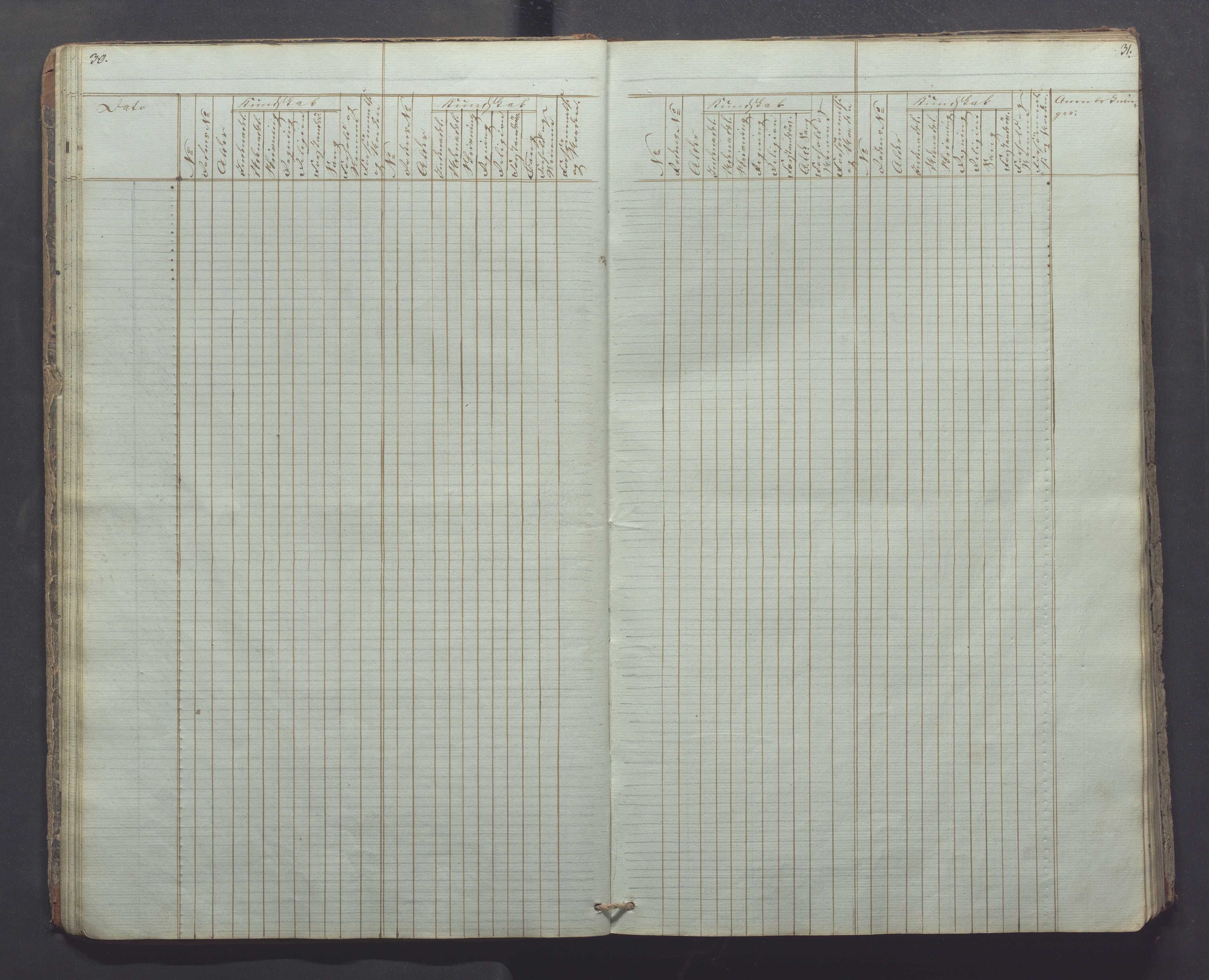 Egersund kommune (Ladested) - Egersund almueskole/folkeskole, IKAR/K-100521/H/L0003: Skoleprotokoll - Faste skole, øverste klasse, 1844-1853, p. 30-31