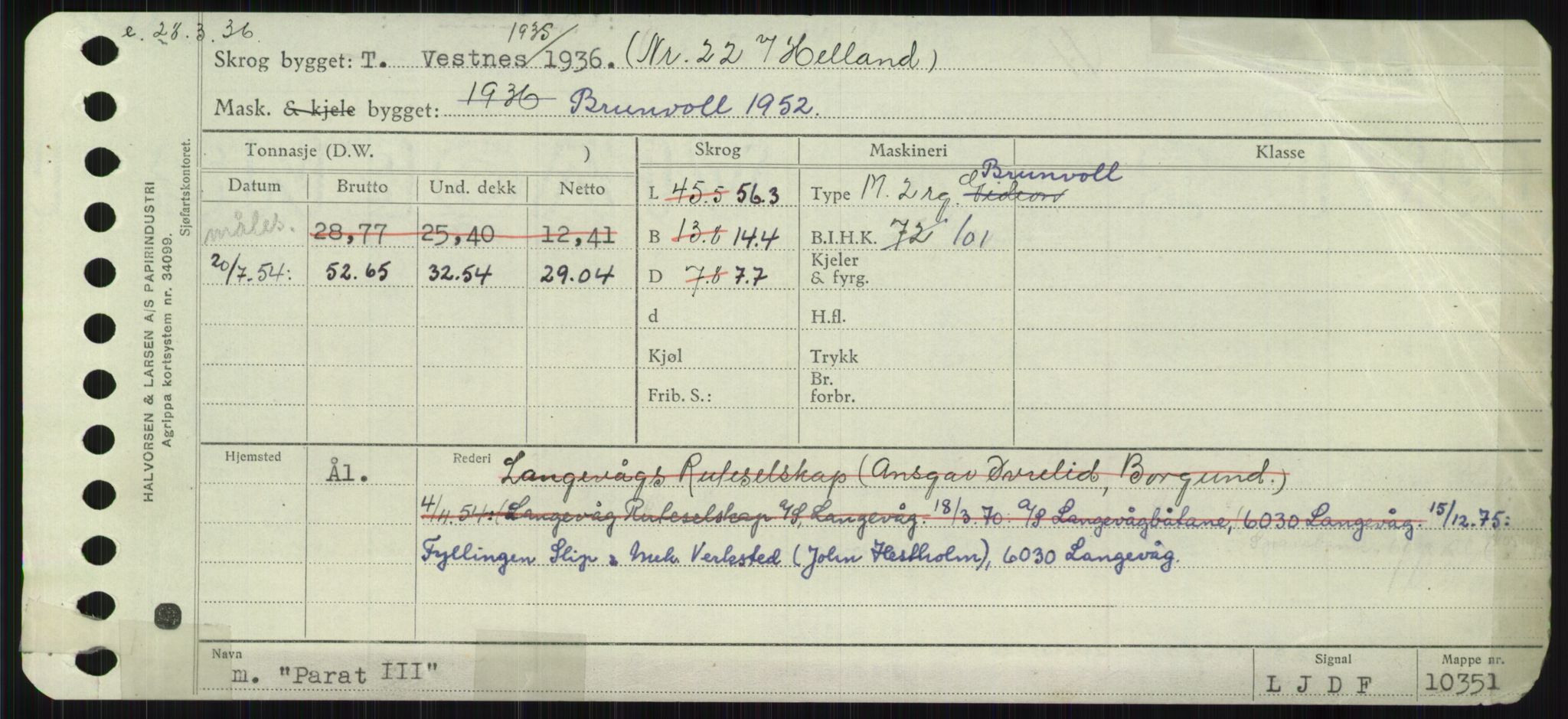 Sjøfartsdirektoratet med forløpere, Skipsmålingen, RA/S-1627/H/Ha/L0004/0002: Fartøy, Mas-R / Fartøy, Odin-R, p. 227