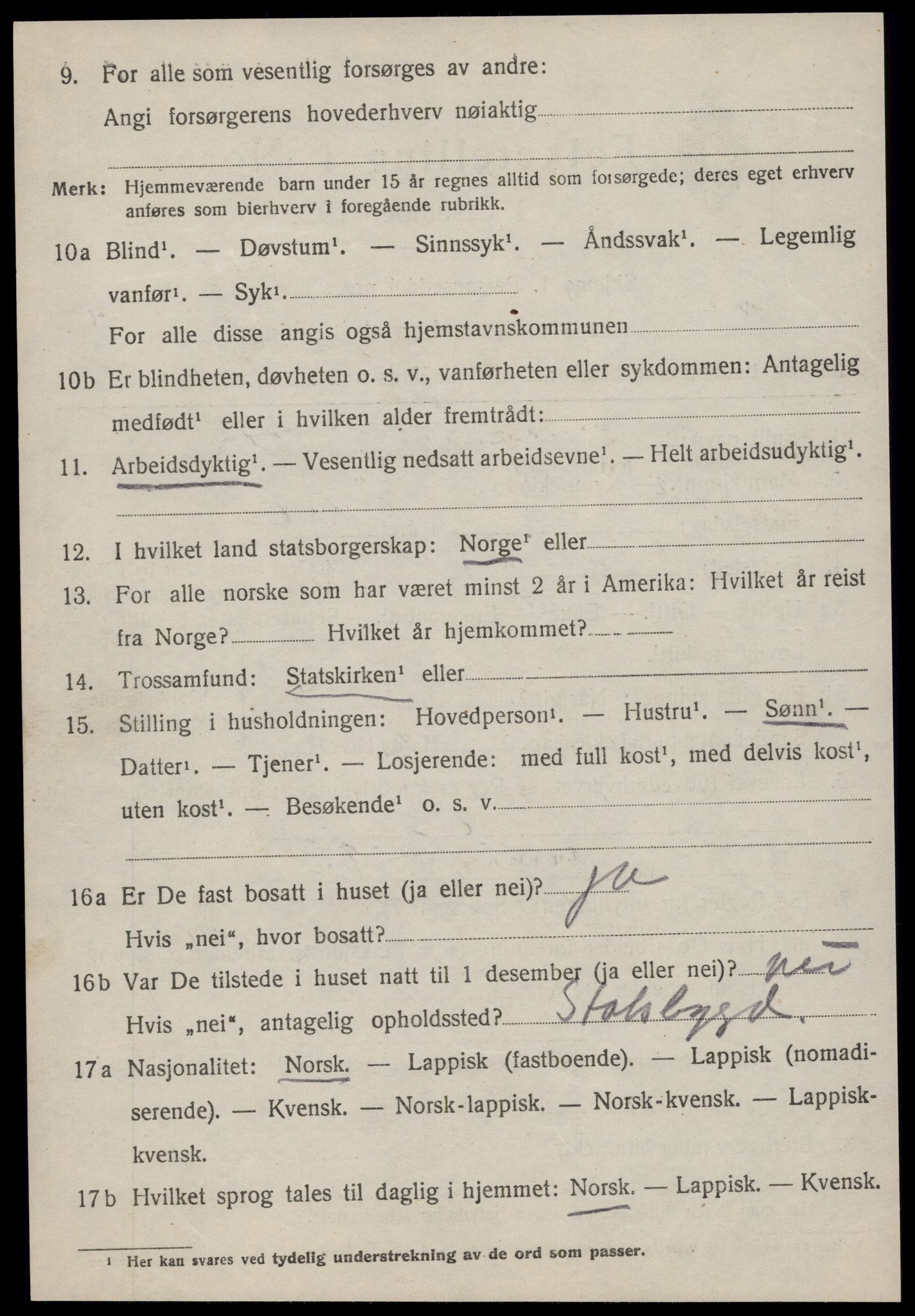 SAT, 1920 census for Stadsbygd, 1920, p. 1245