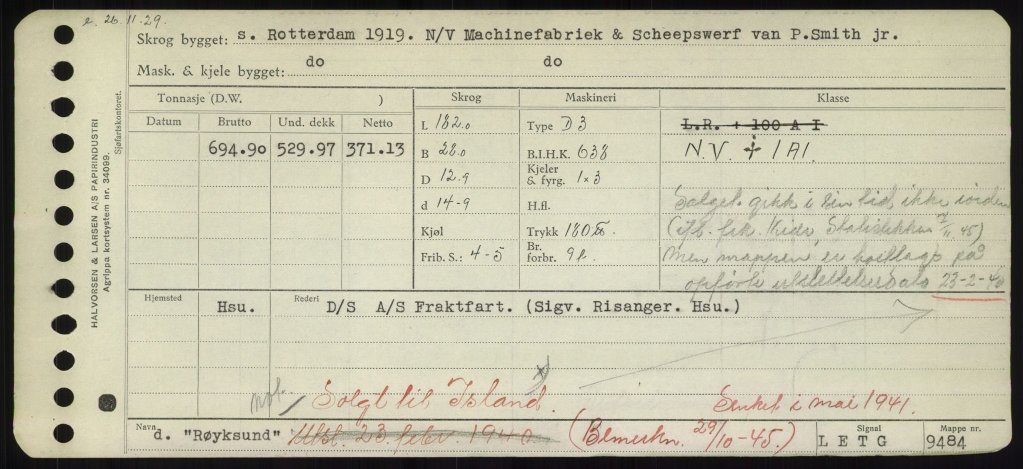 Sjøfartsdirektoratet med forløpere, Skipsmålingen, RA/S-1627/H/Hd/L0031: Fartøy, Rju-Sam, p. 493