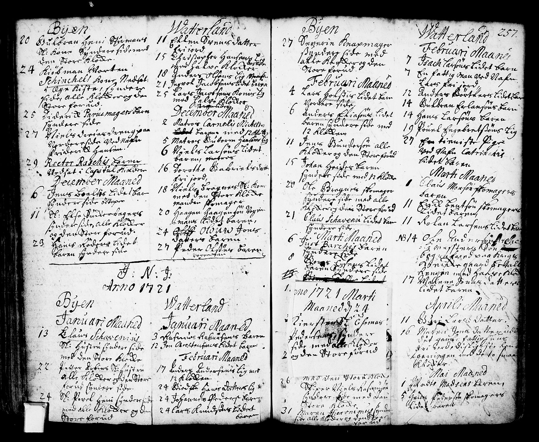 Oslo domkirke Kirkebøker, AV/SAO-A-10752/F/Fa/L0002: Parish register (official) no. 2, 1705-1730, p. 257