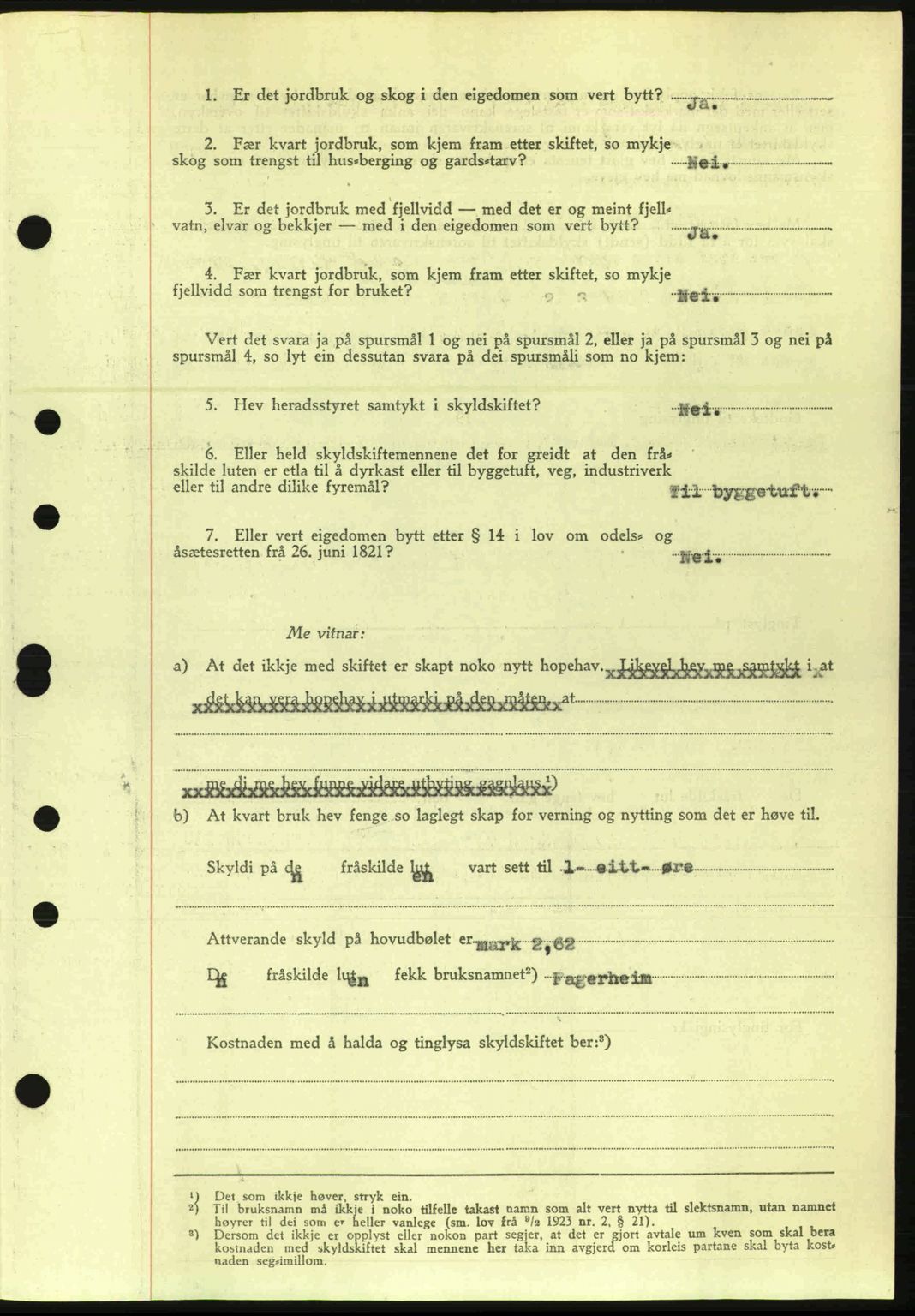 Nordre Sunnmøre sorenskriveri, AV/SAT-A-0006/1/2/2C/2Ca: Mortgage book no. A20a, 1945-1945, Diary no: : 981/1945