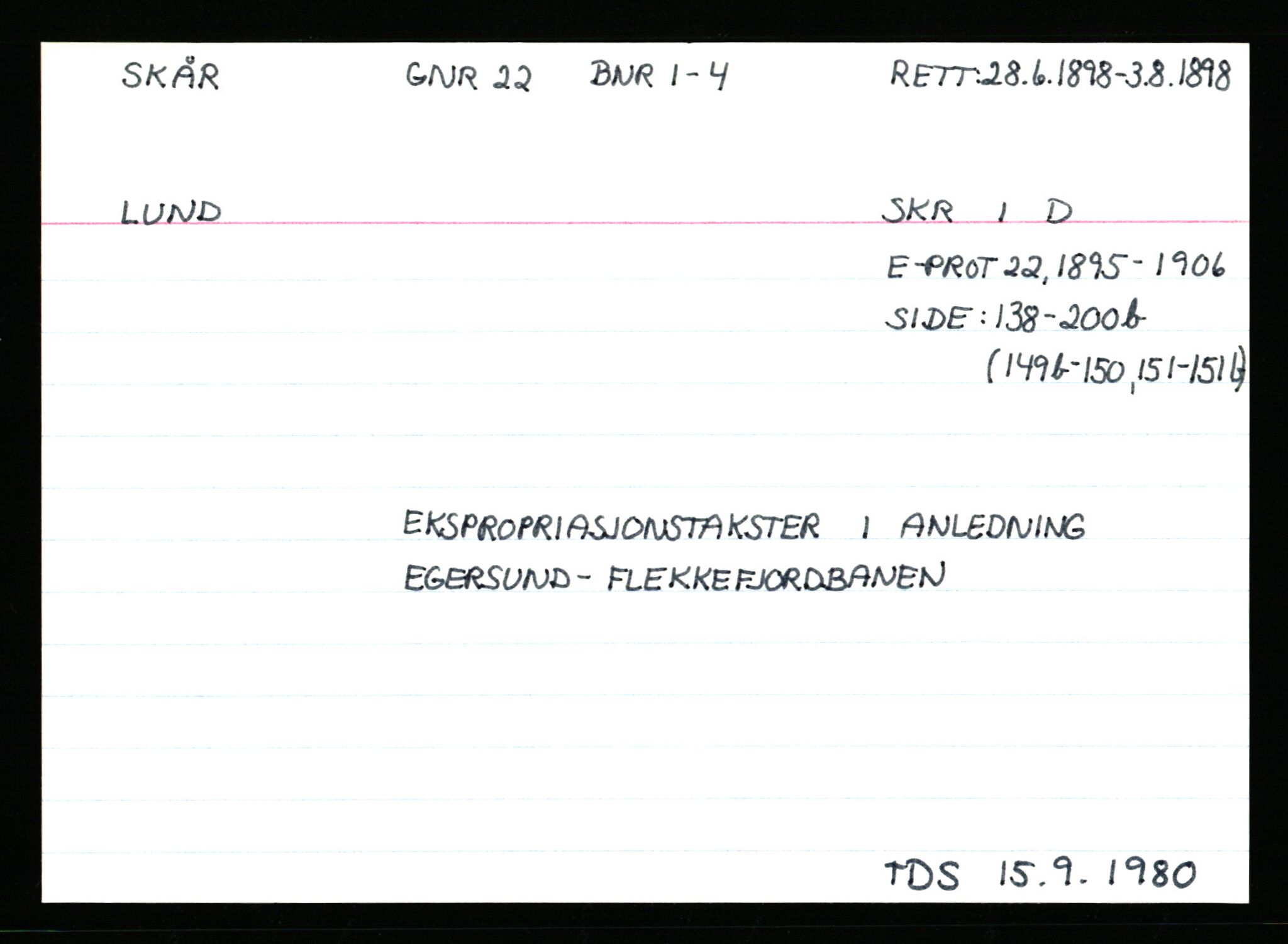 Statsarkivet i Stavanger, AV/SAST-A-101971/03/Y/Ym/L0053: Åstedskort sortert etter gårdsnavn: Skudeneshavn - Solbjør, 1600-1950, p. 206