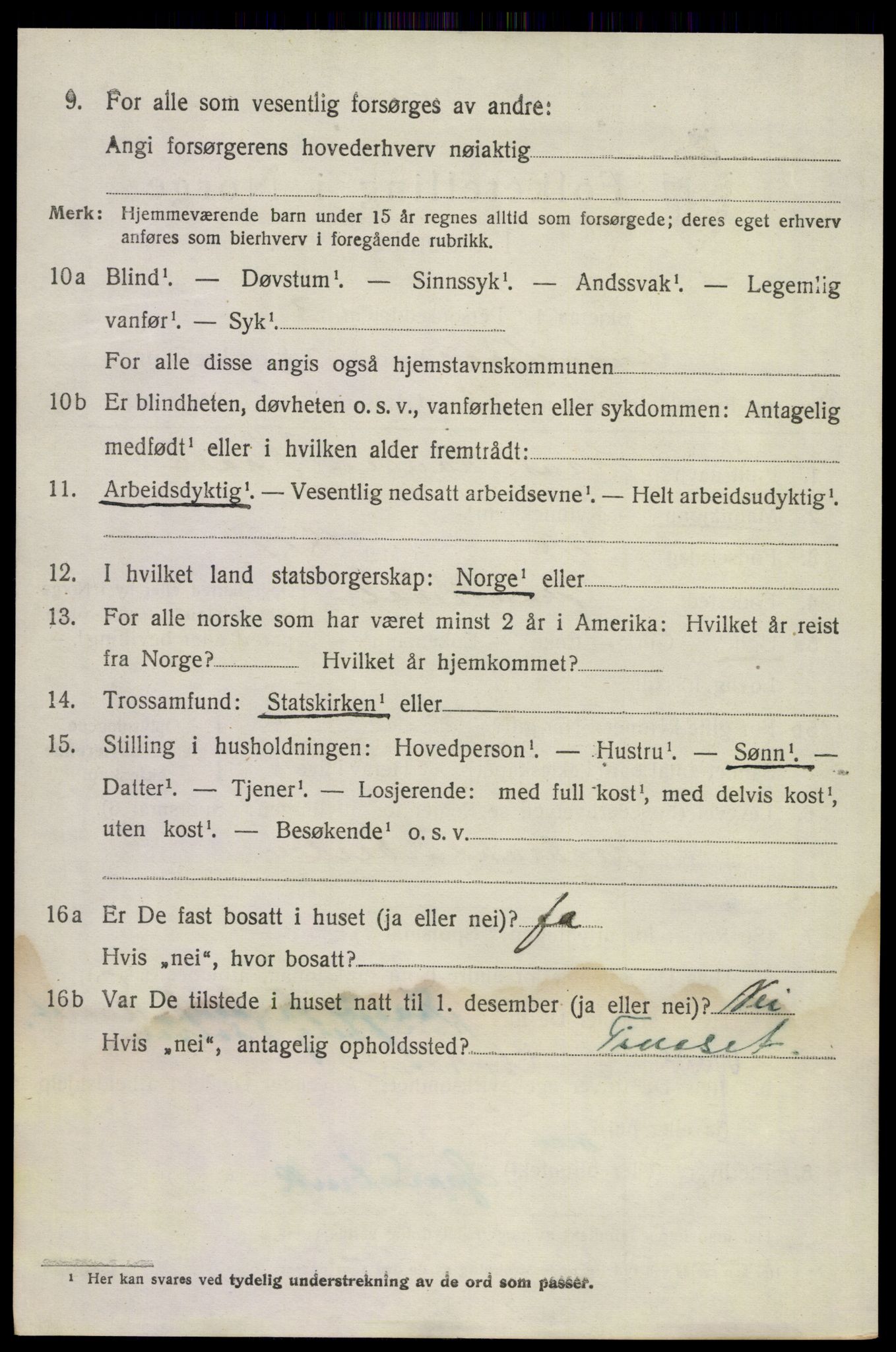 SAKO, 1920 census for Gransherad, 1920, p. 2707