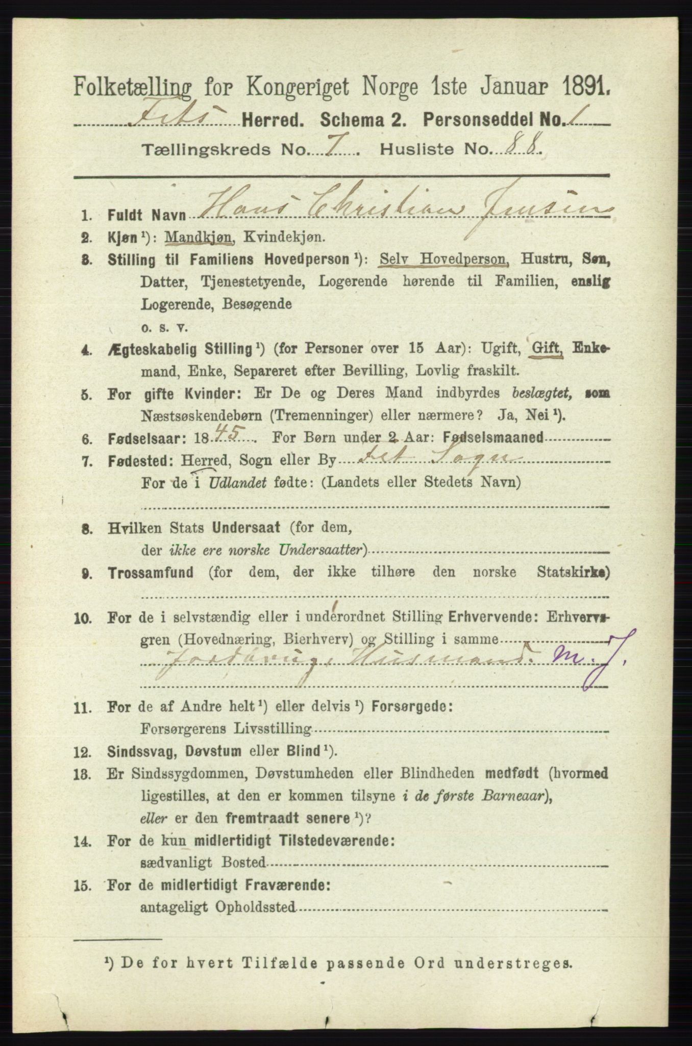 RA, 1891 census for 0227 Fet, 1891, p. 2971