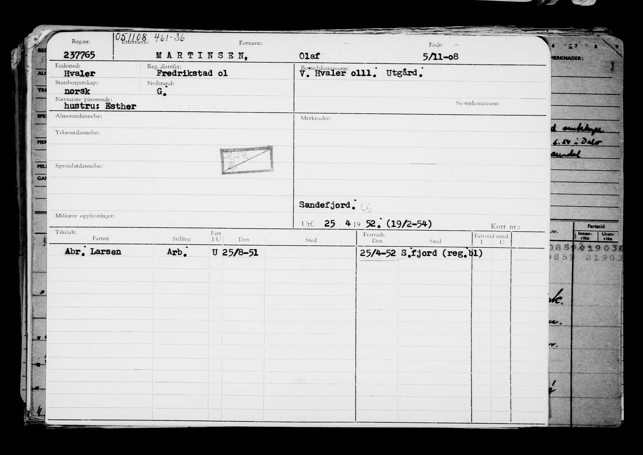 Direktoratet for sjømenn, AV/RA-S-3545/G/Gb/L0080: Hovedkort, 1908, p. 75