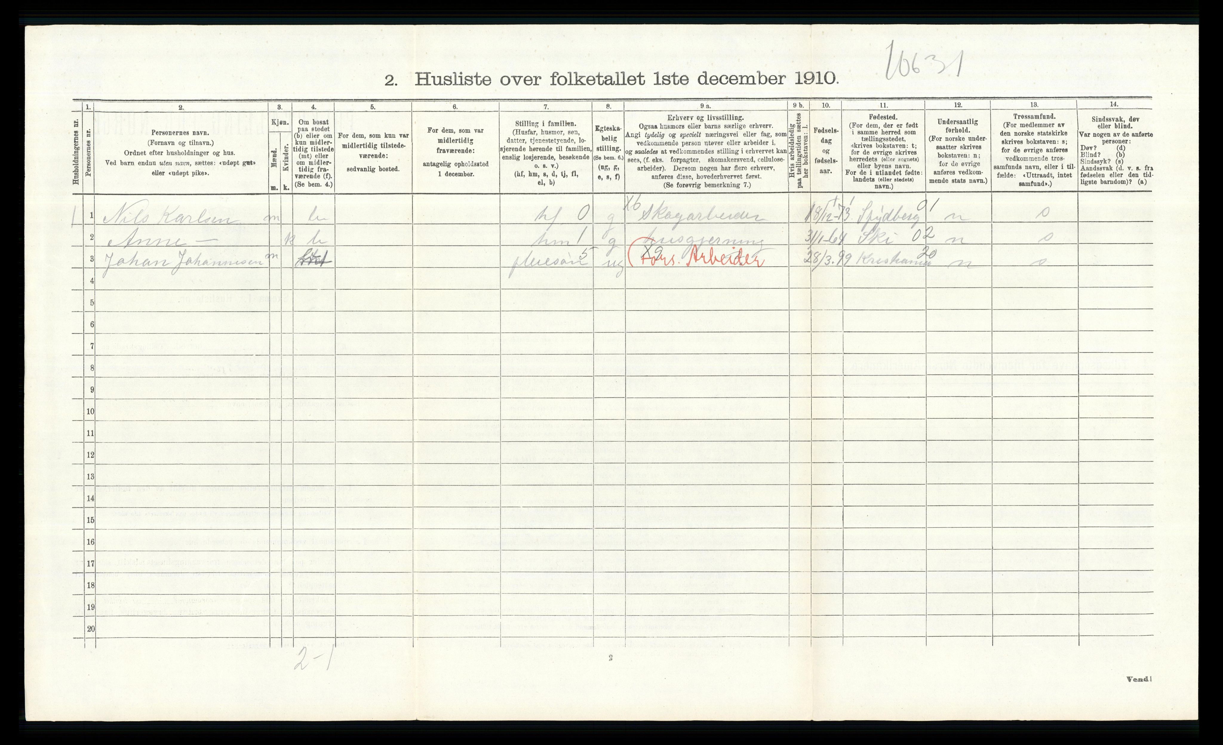 RA, 1910 census for Enebakk, 1910, p. 836