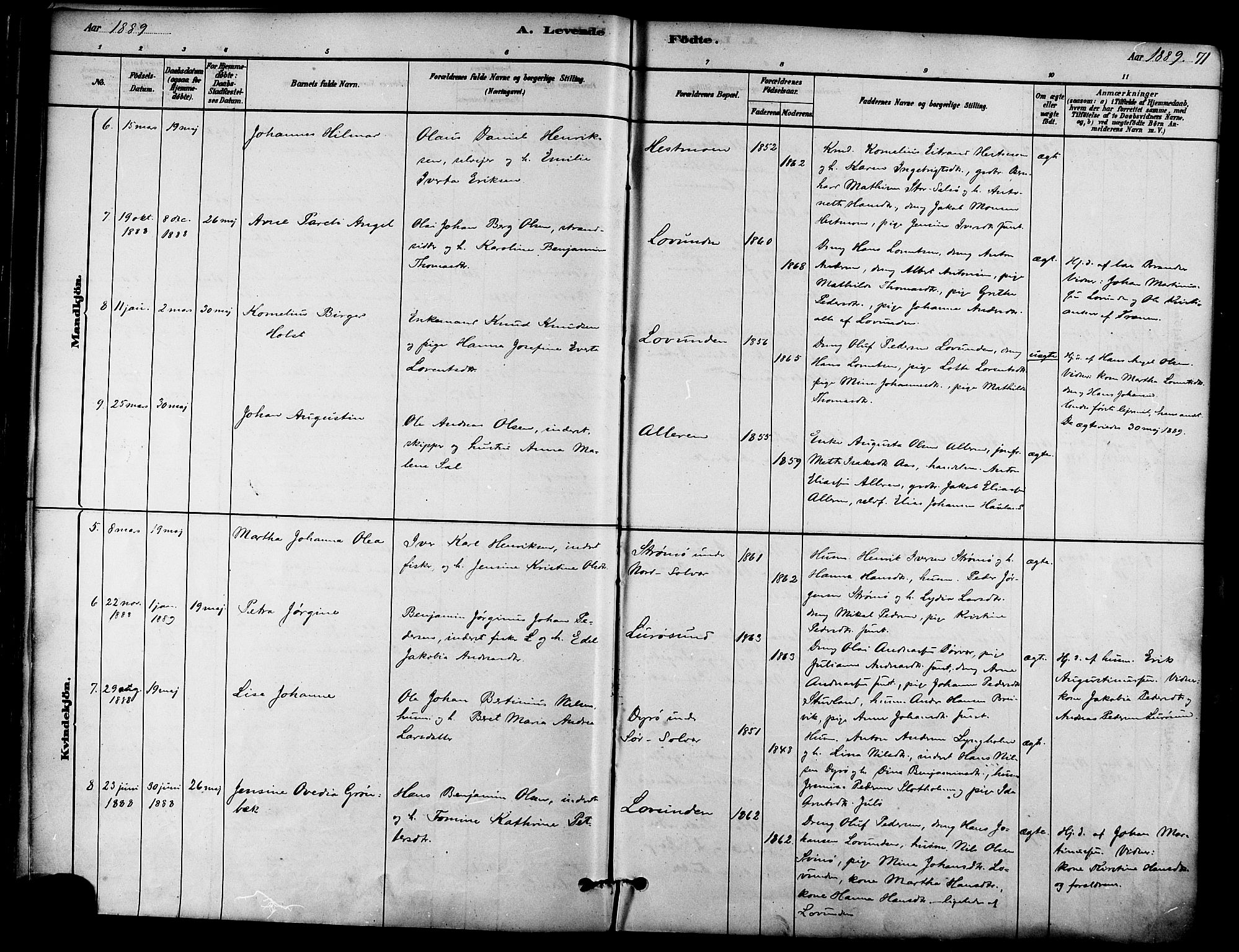 Ministerialprotokoller, klokkerbøker og fødselsregistre - Nordland, AV/SAT-A-1459/839/L0568: Parish register (official) no. 839A05, 1880-1902, p. 71