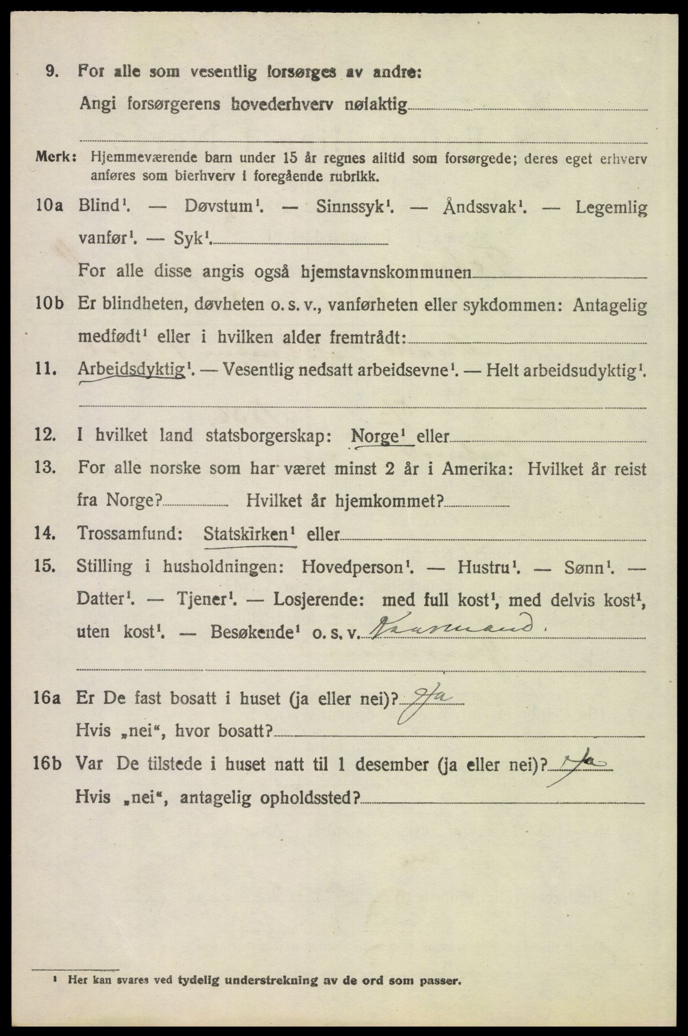 SAH, 1920 census for Tolga, 1920, p. 5442