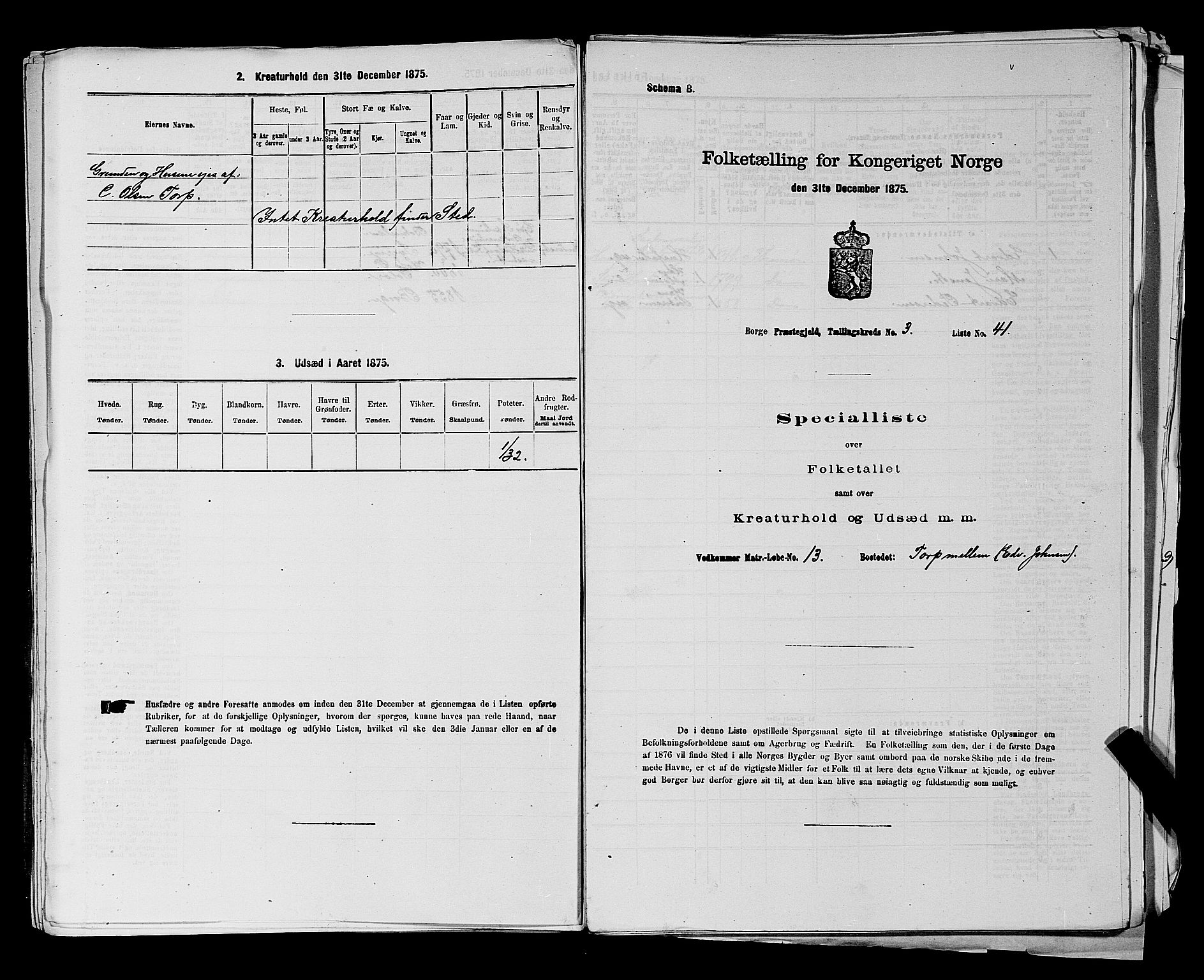 RA, 1875 census for 0113P Borge, 1875, p. 471