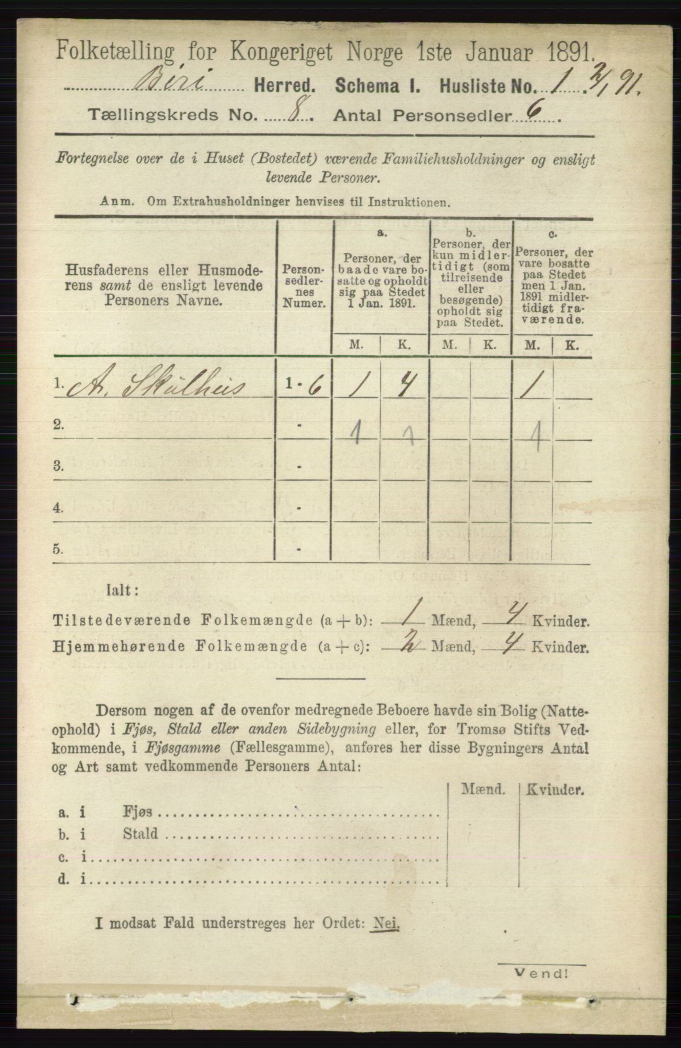 RA, 1891 census for 0525 Biri, 1891, p. 2837