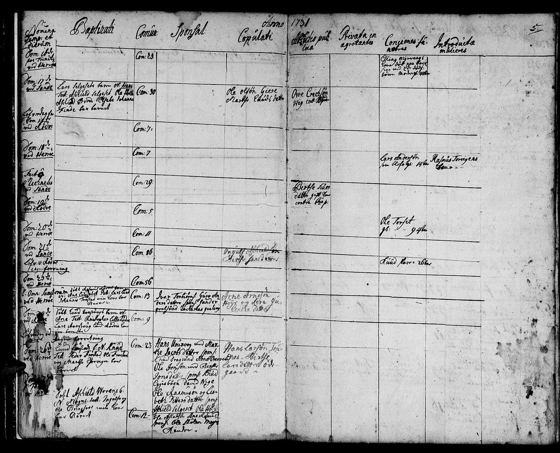 Ministerialprotokoller, klokkerbøker og fødselsregistre - Møre og Romsdal, AV/SAT-A-1454/507/L0066: Parish register (official) no. 507A01, 1731-1766, p. 5