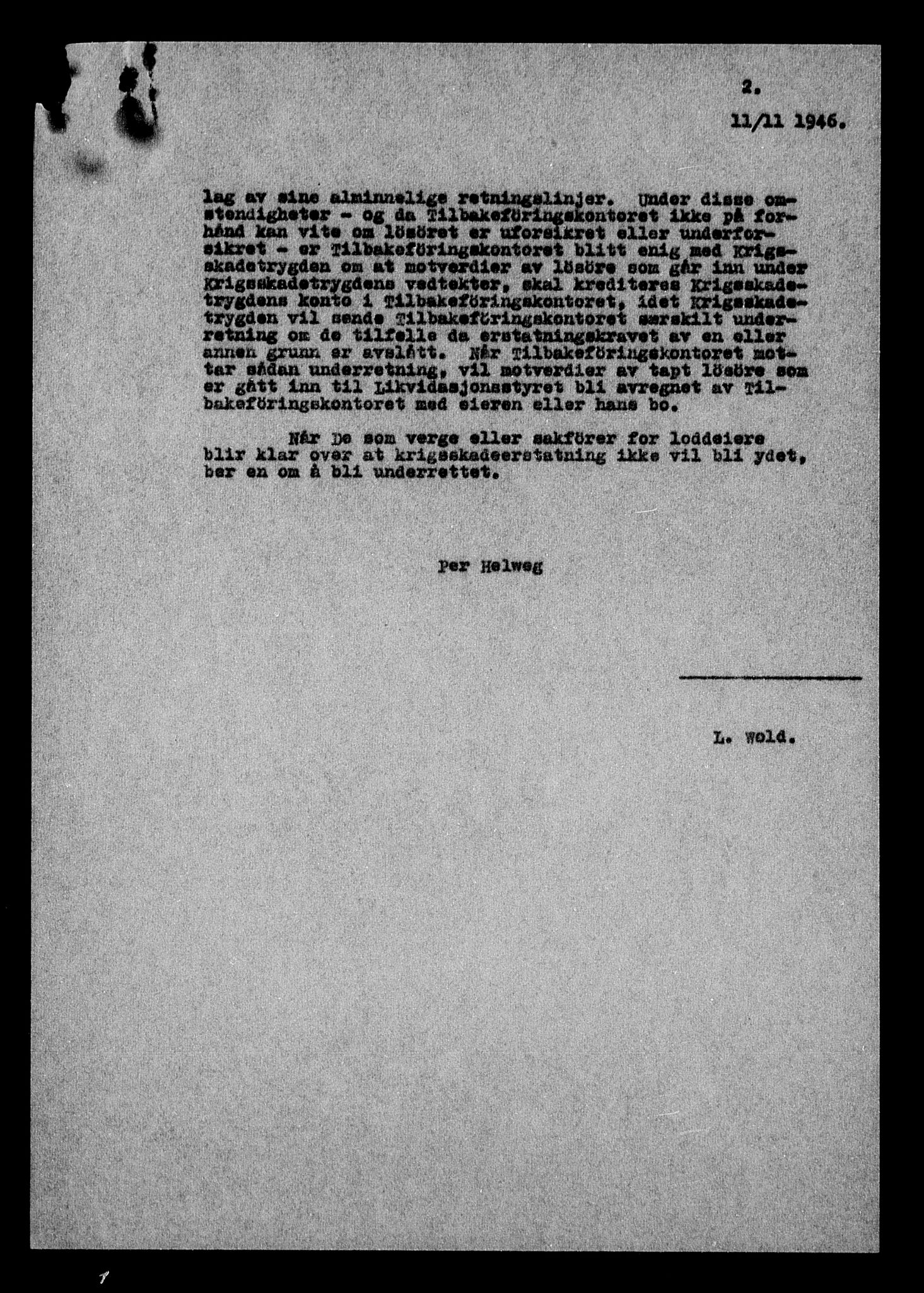 Justisdepartementet, Tilbakeføringskontoret for inndratte formuer, AV/RA-S-1564/H/Hc/Hcc/L0966: --, 1945-1947, p. 13