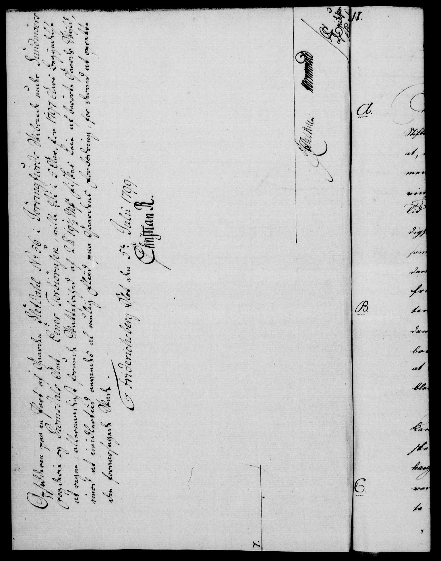 Rentekammeret, Kammerkanselliet, RA/EA-3111/G/Gf/Gfa/L0081: Norsk relasjons- og resolusjonsprotokoll (merket RK 52.81), 1799, p. 397