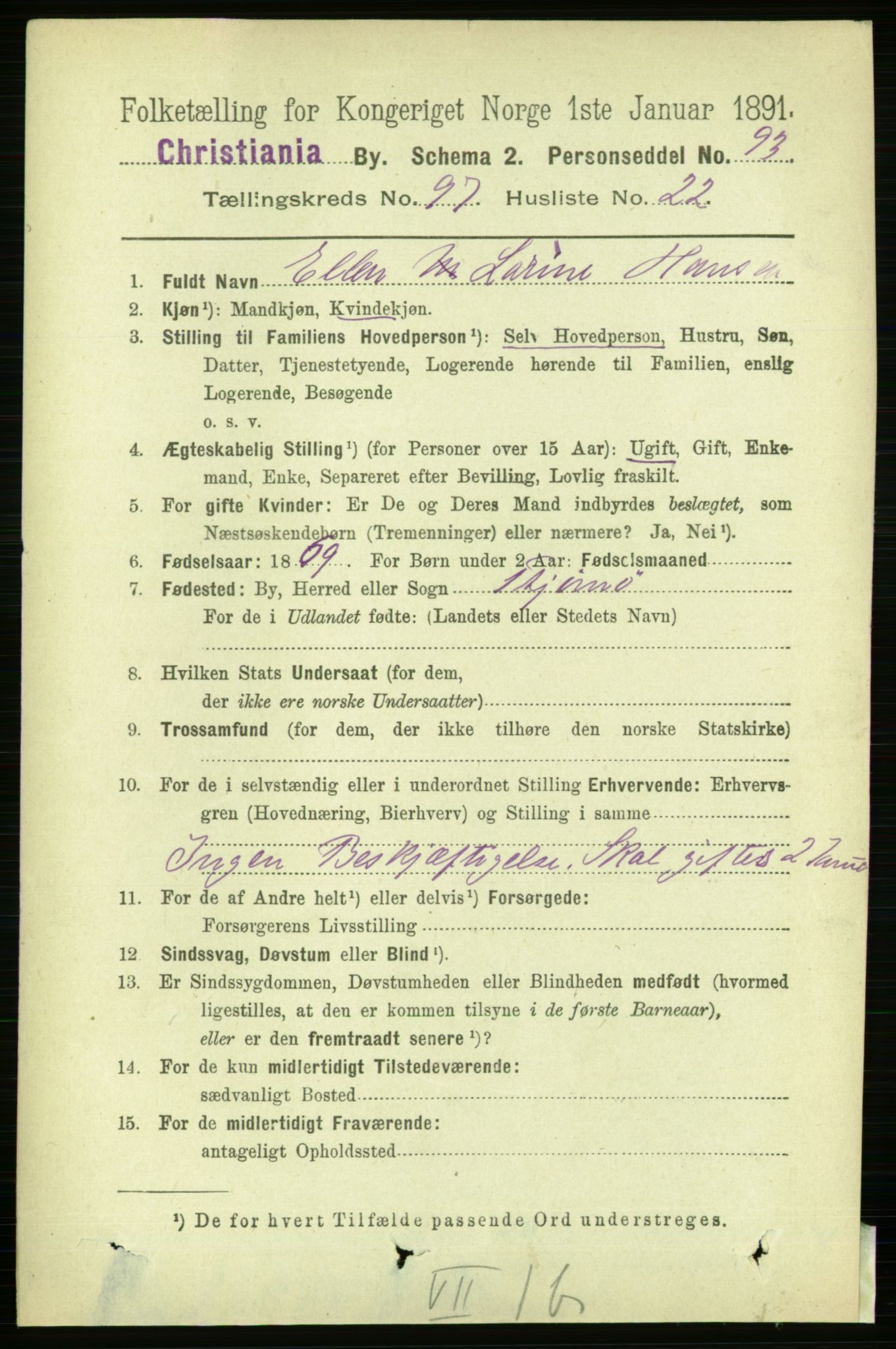 RA, 1891 census for 0301 Kristiania, 1891, p. 47641