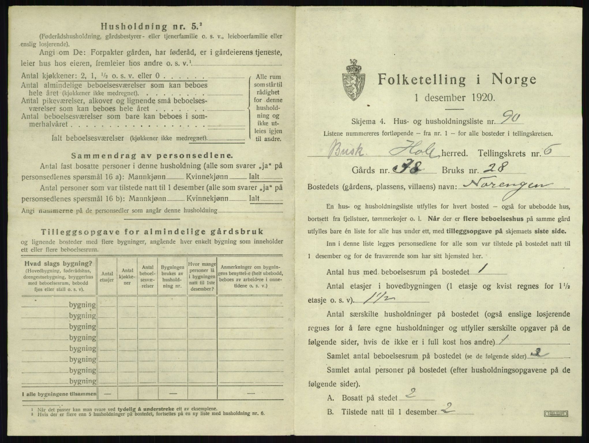 SAKO, 1920 census for Hole, 1920, p. 770