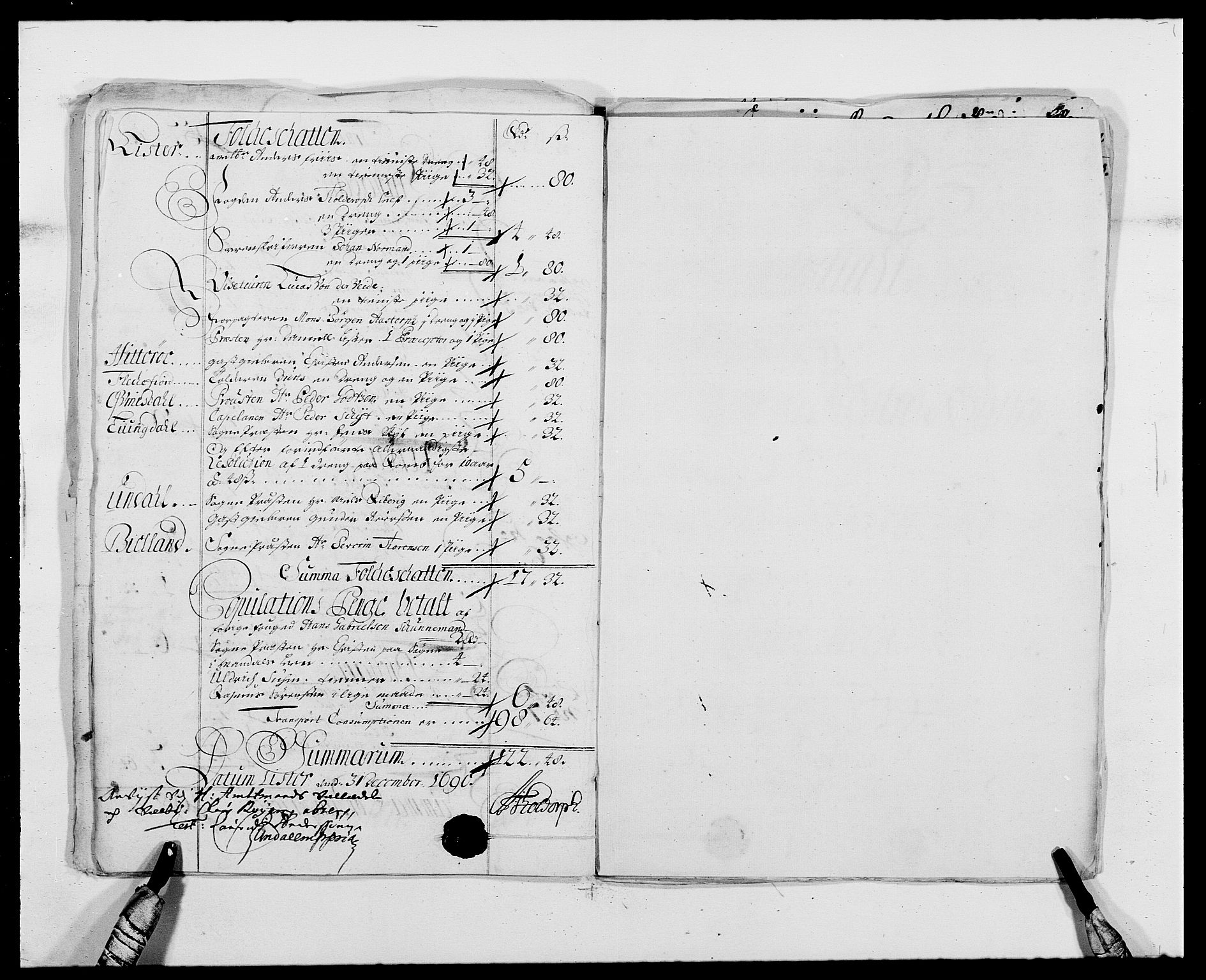 Rentekammeret inntil 1814, Reviderte regnskaper, Fogderegnskap, RA/EA-4092/R41/L2536: Fogderegnskap Lista, 1690-1693, p. 47