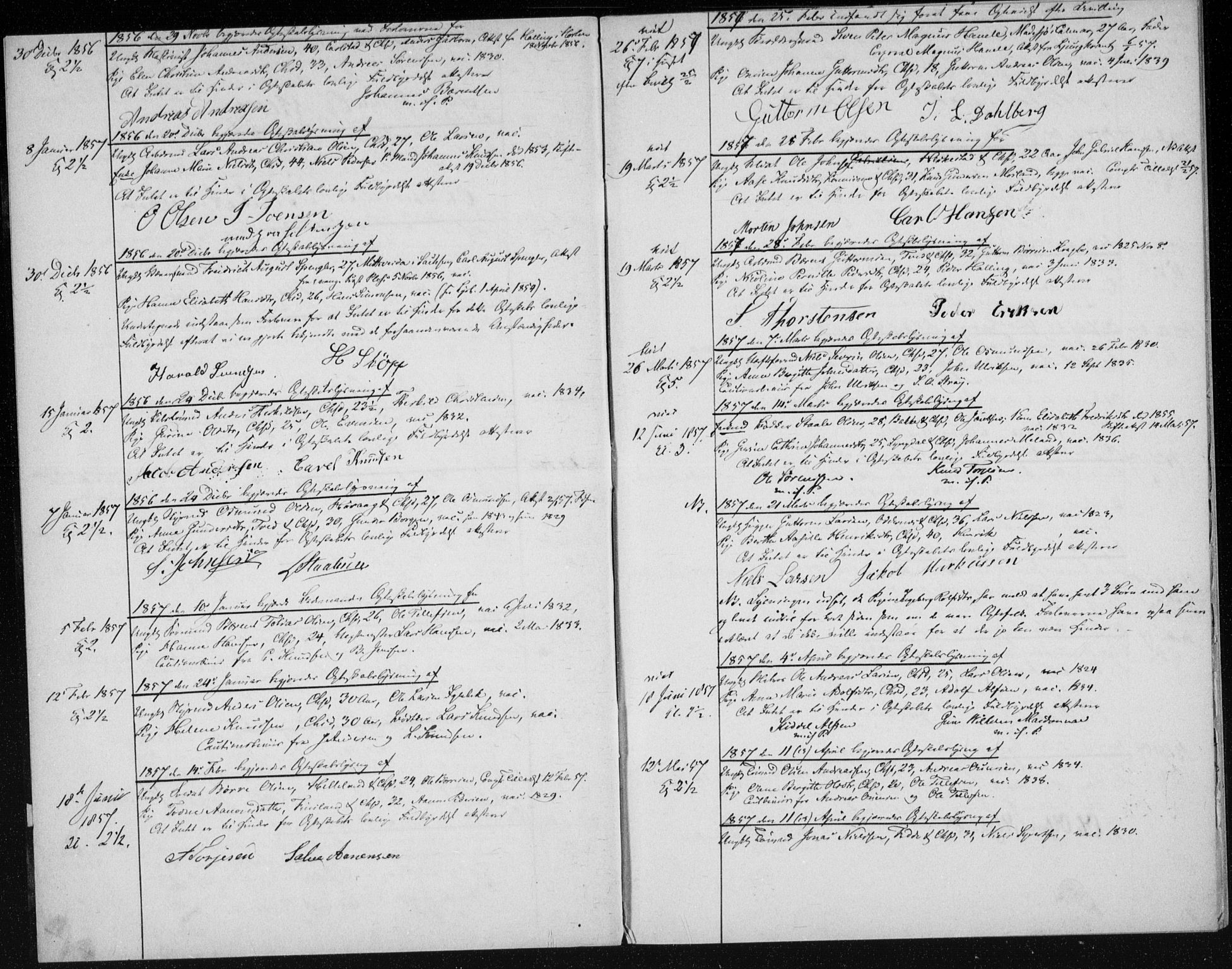 Kristiansand domprosti, AV/SAK-1112-0006/J/Je/L0001: Banns register no. A VI 17, 1856-1866
