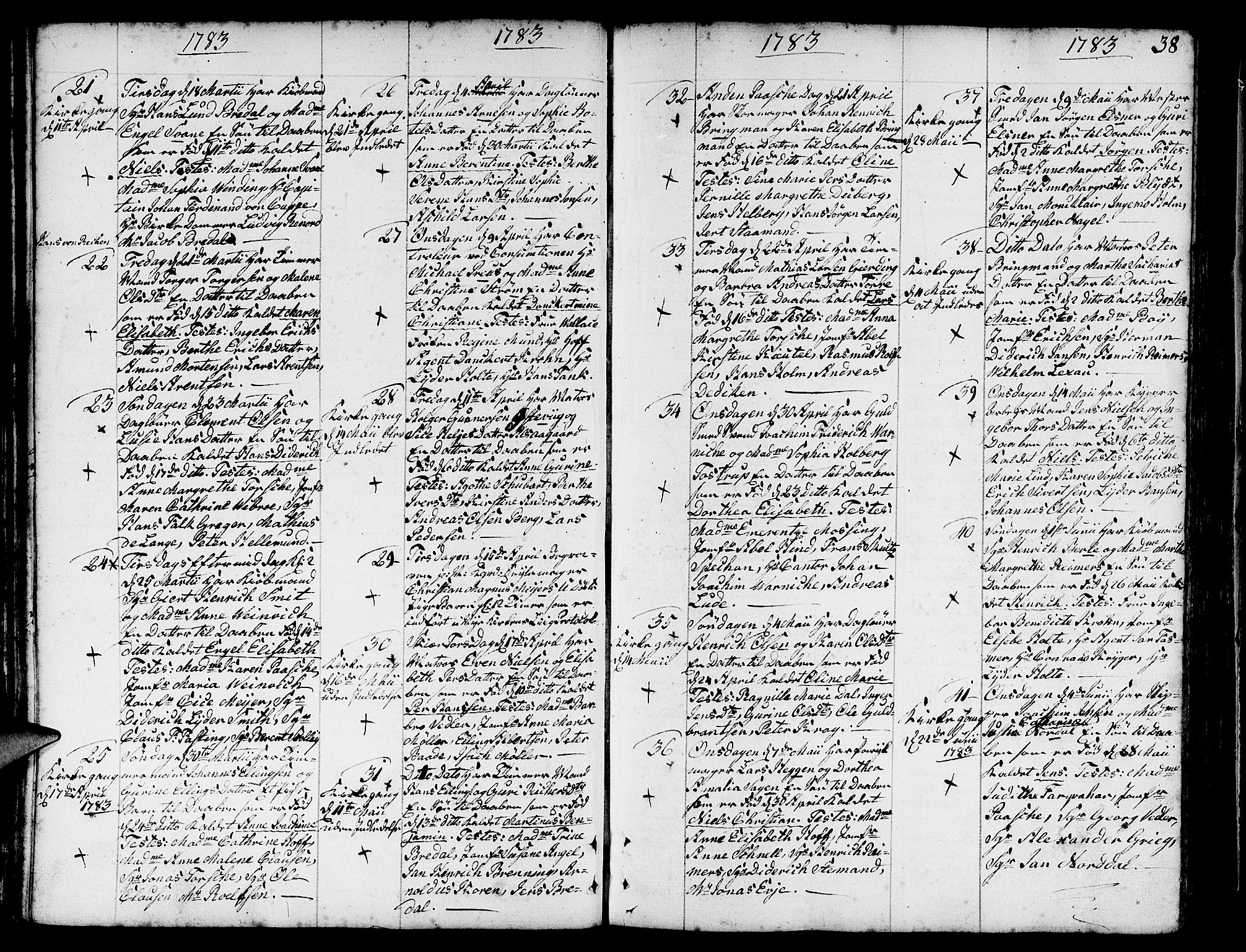 Nykirken Sokneprestembete, SAB/A-77101/H/Haa/L0005: Parish register (official) no. A 5, 1775-1808, p. 38