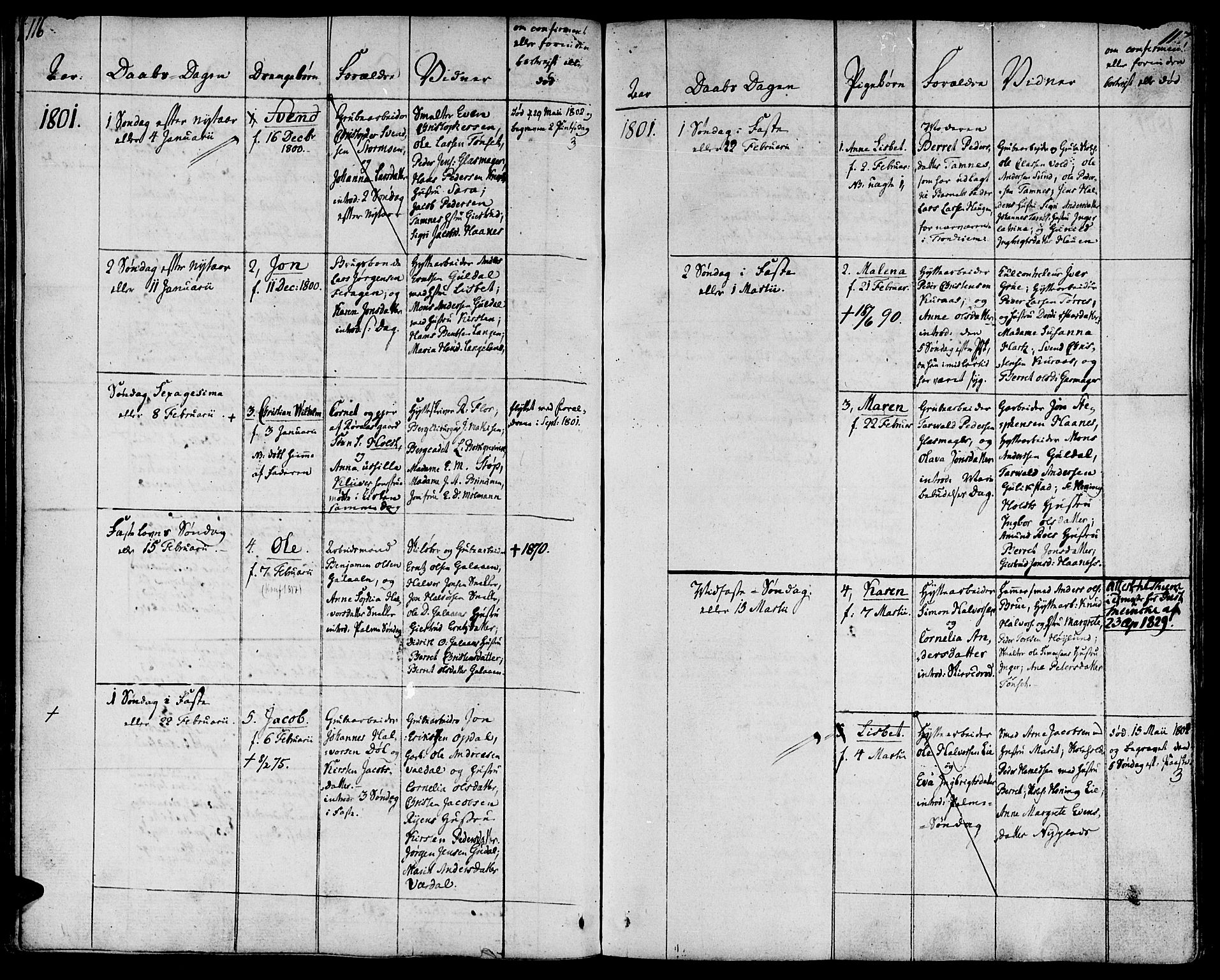 Ministerialprotokoller, klokkerbøker og fødselsregistre - Sør-Trøndelag, SAT/A-1456/681/L0927: Parish register (official) no. 681A05, 1798-1808, p. 116-117