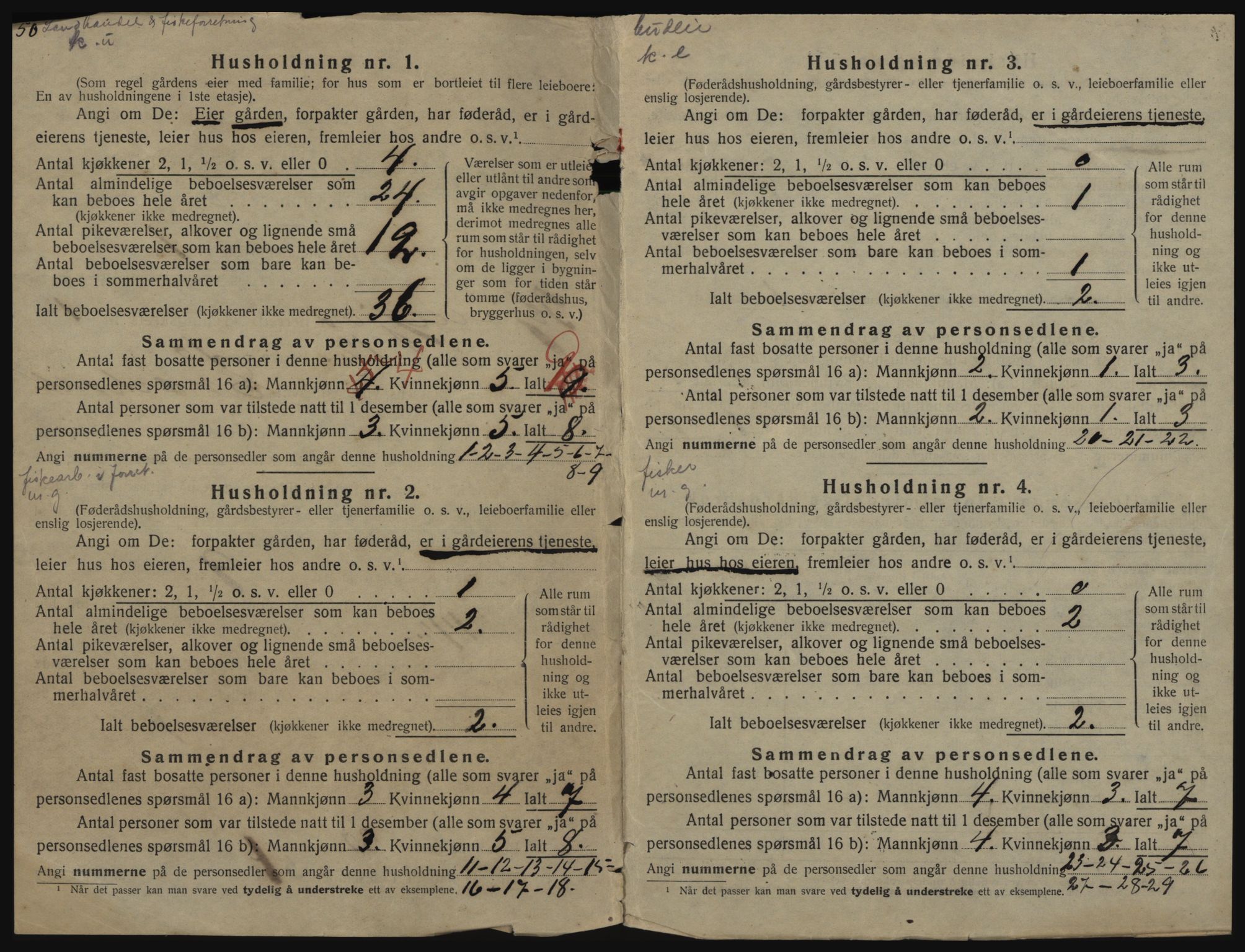 SATØ, 1920 census for Lebesby, 1920, p. 32