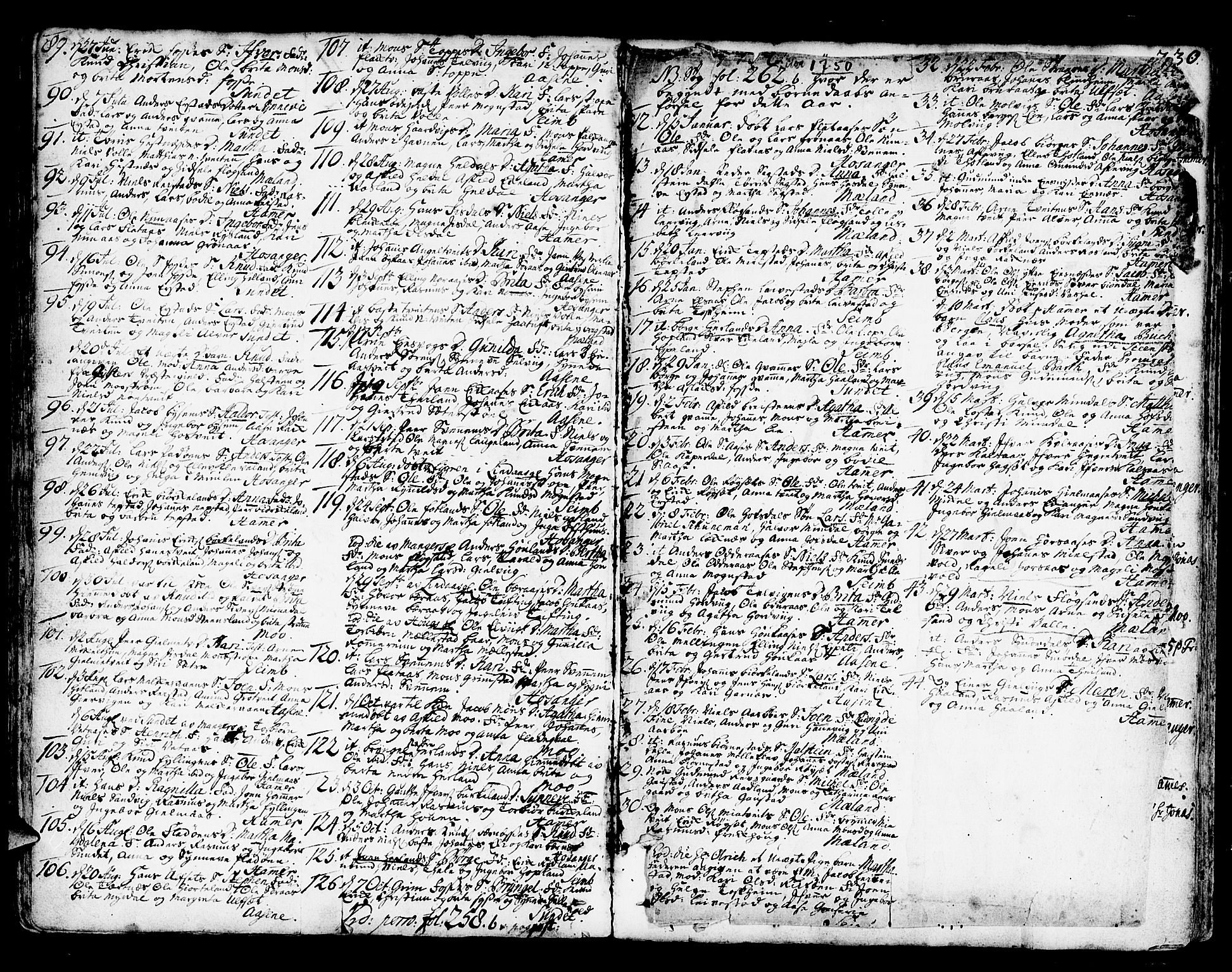 Hamre sokneprestembete, AV/SAB-A-75501/H/Ha/Haa/Haaa/L0005: Parish register (official) no. A 5, 1732-1750