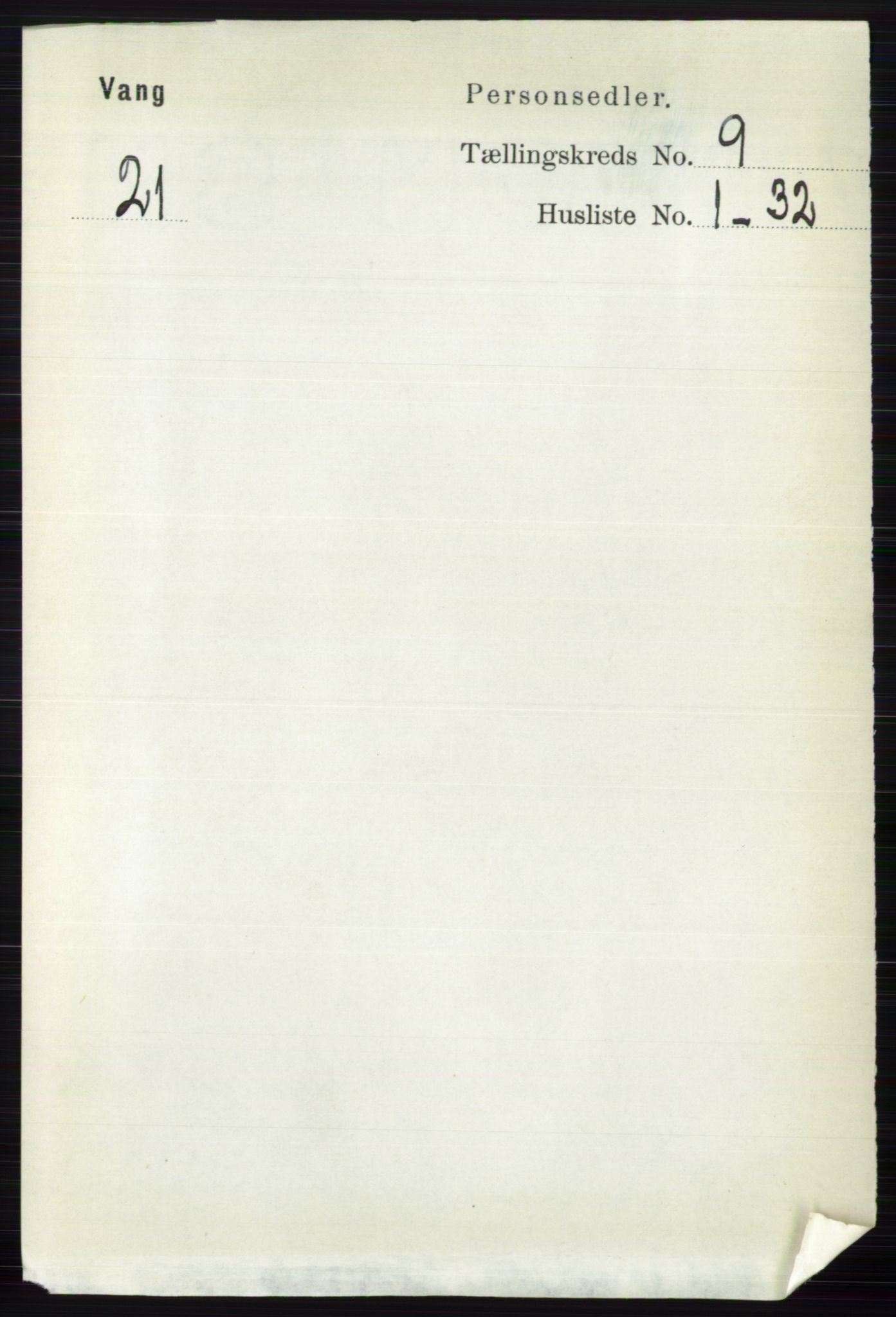 RA, 1891 census for 0545 Vang, 1891, p. 1957