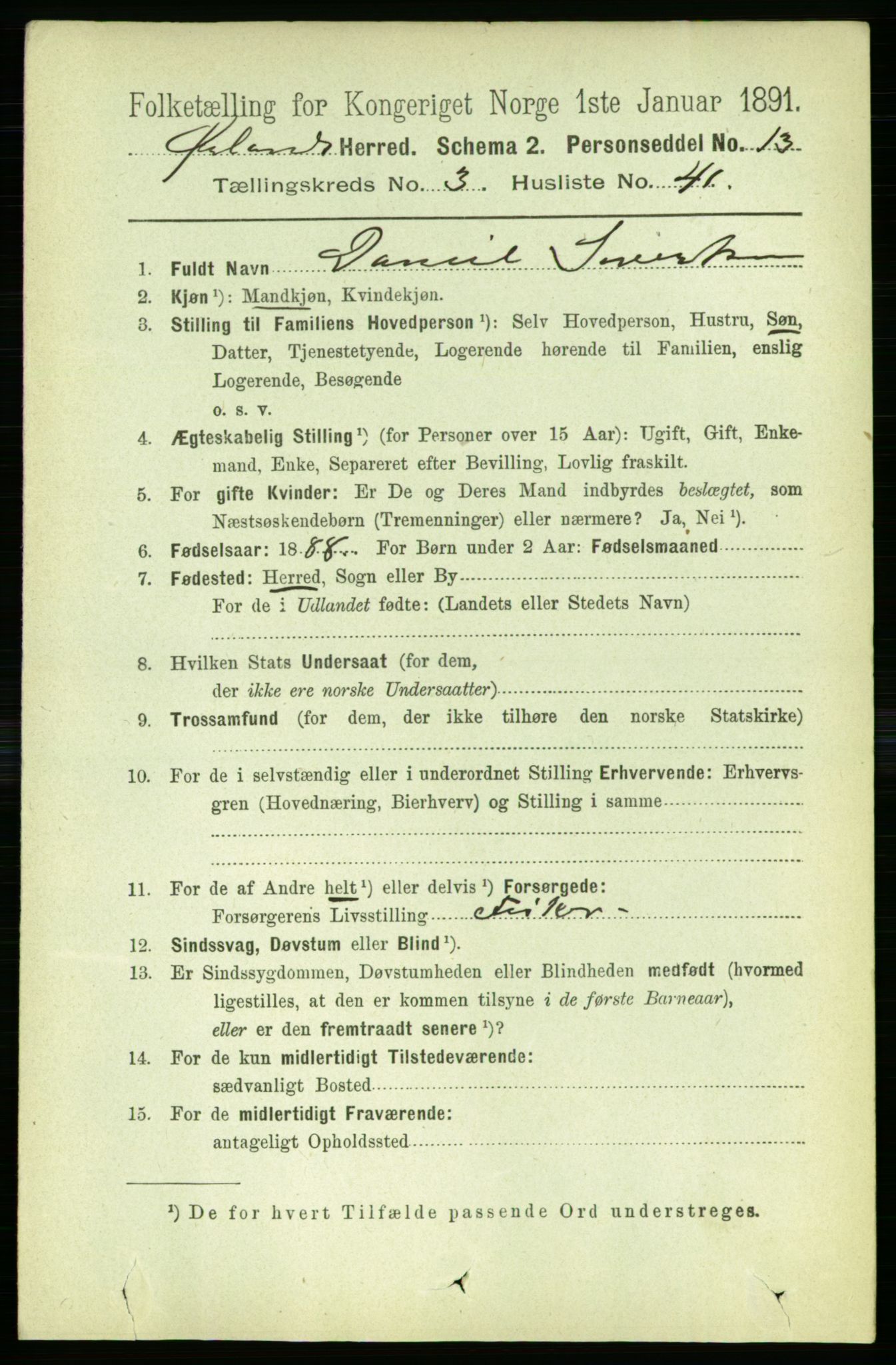 RA, 1891 census for 1621 Ørland, 1891, p. 1249