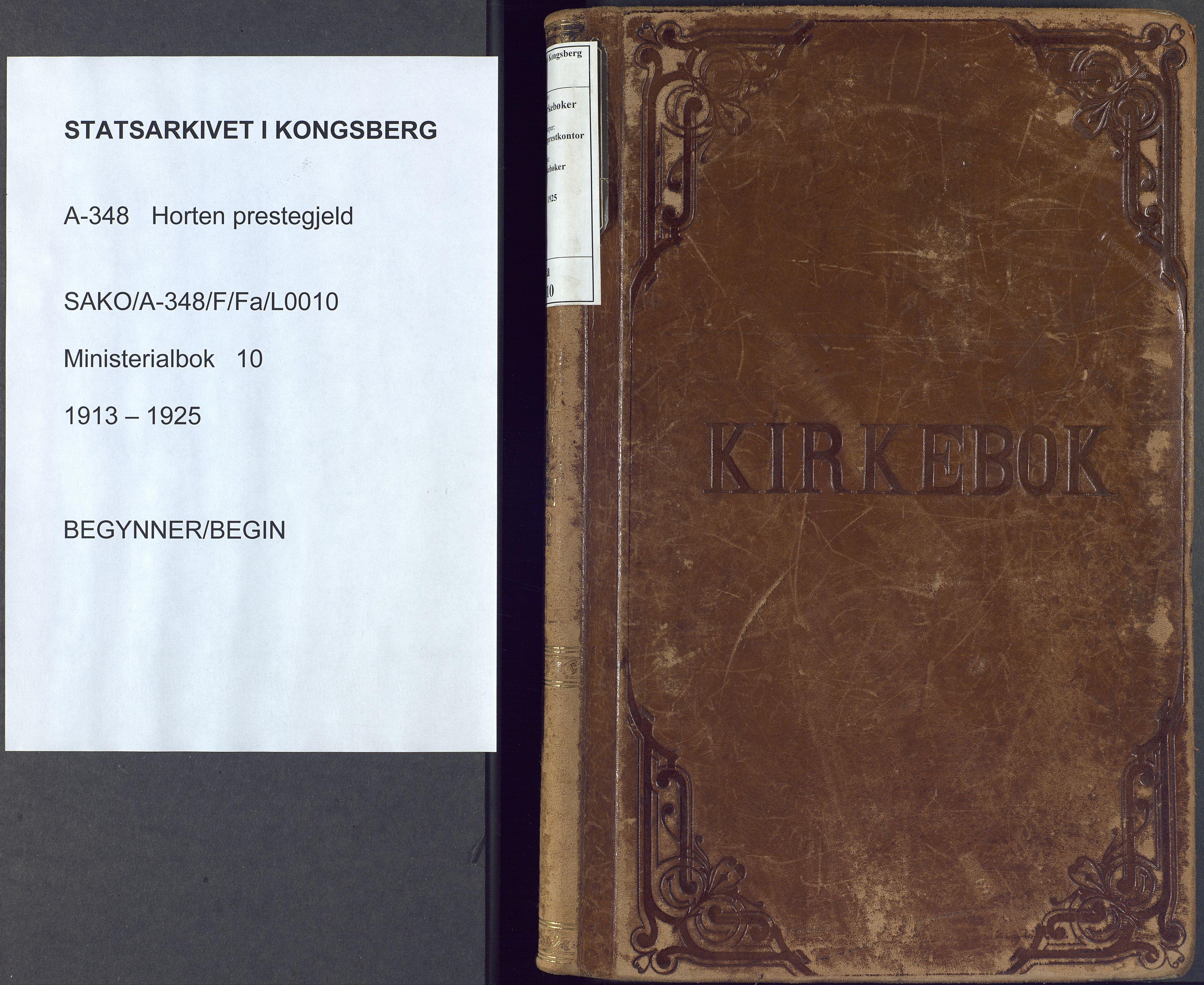 Horten kirkebøker, AV/SAKO-A-348/F/Fa/L0010: Parish register (official) no. 10, 1913-1925