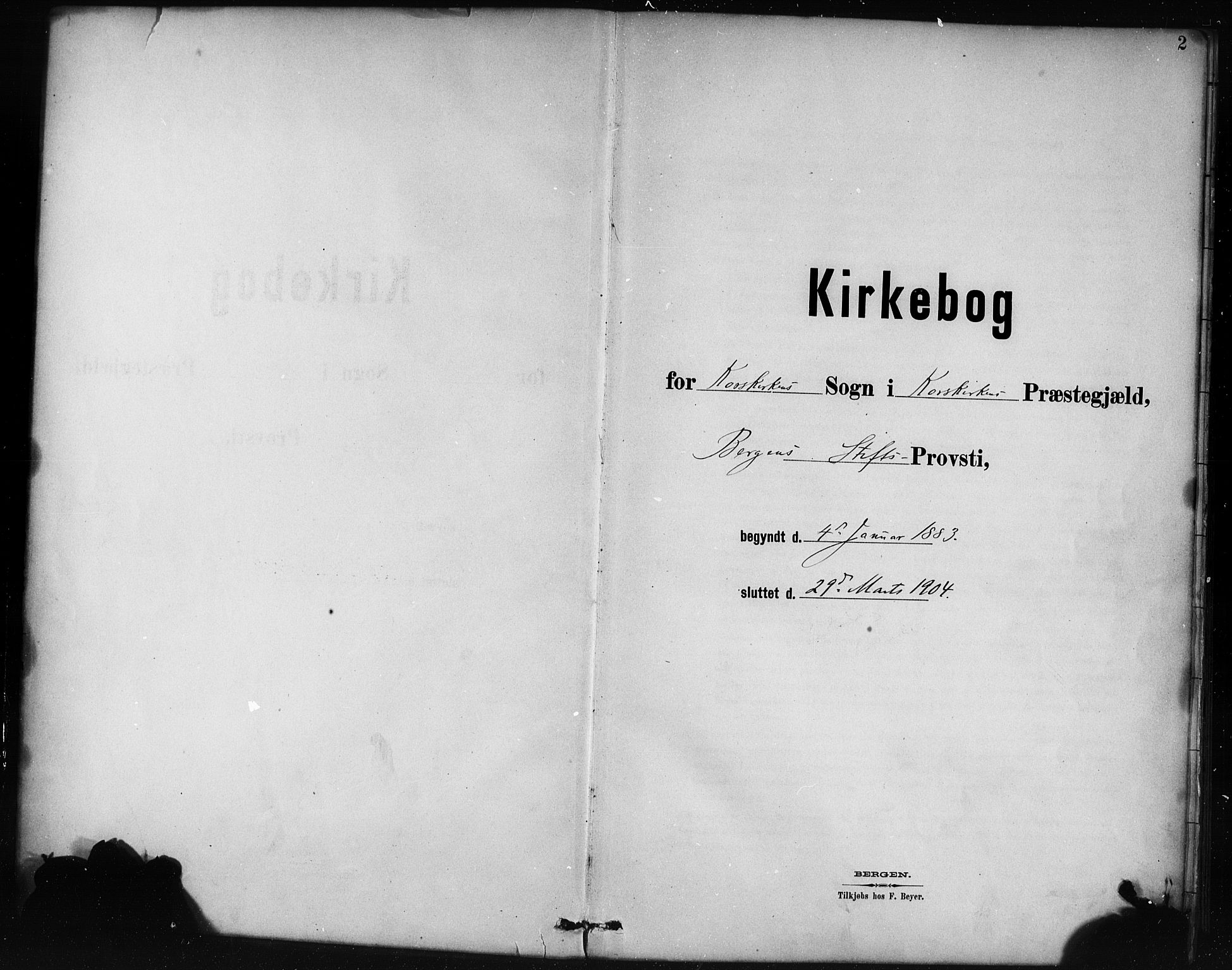 Korskirken sokneprestembete, SAB/A-76101/H/Haa/L0037: Parish register (official) no. D 4, 1883-1904, p. 2