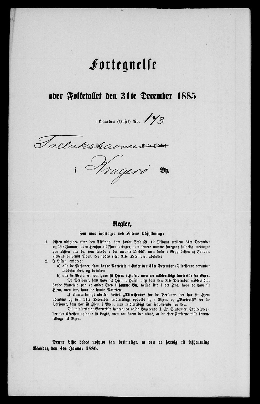 SAKO, 1885 census for 0801 Kragerø, 1885, p. 378