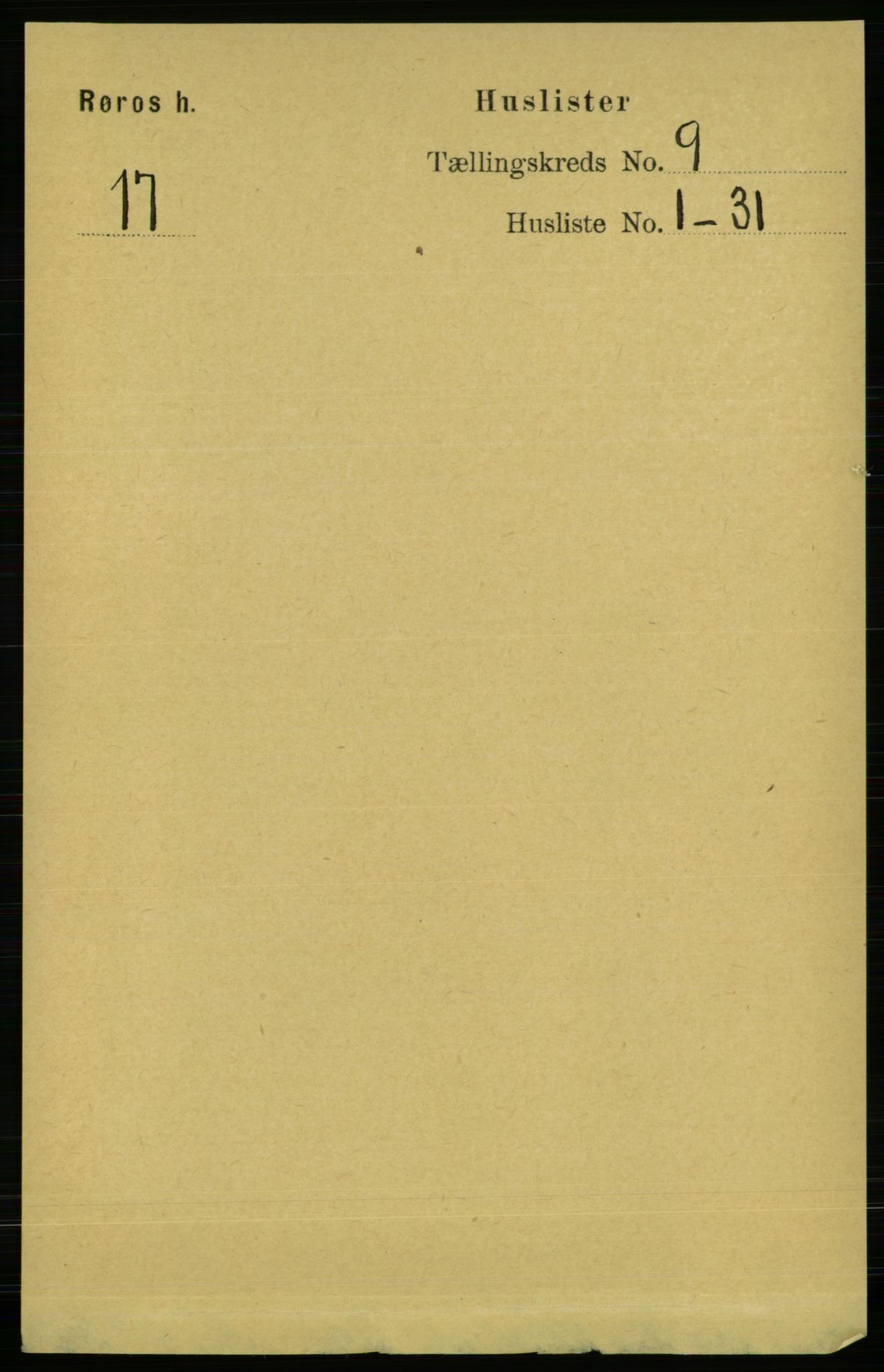 RA, 1891 census for 1640 Røros, 1891, p. 1788