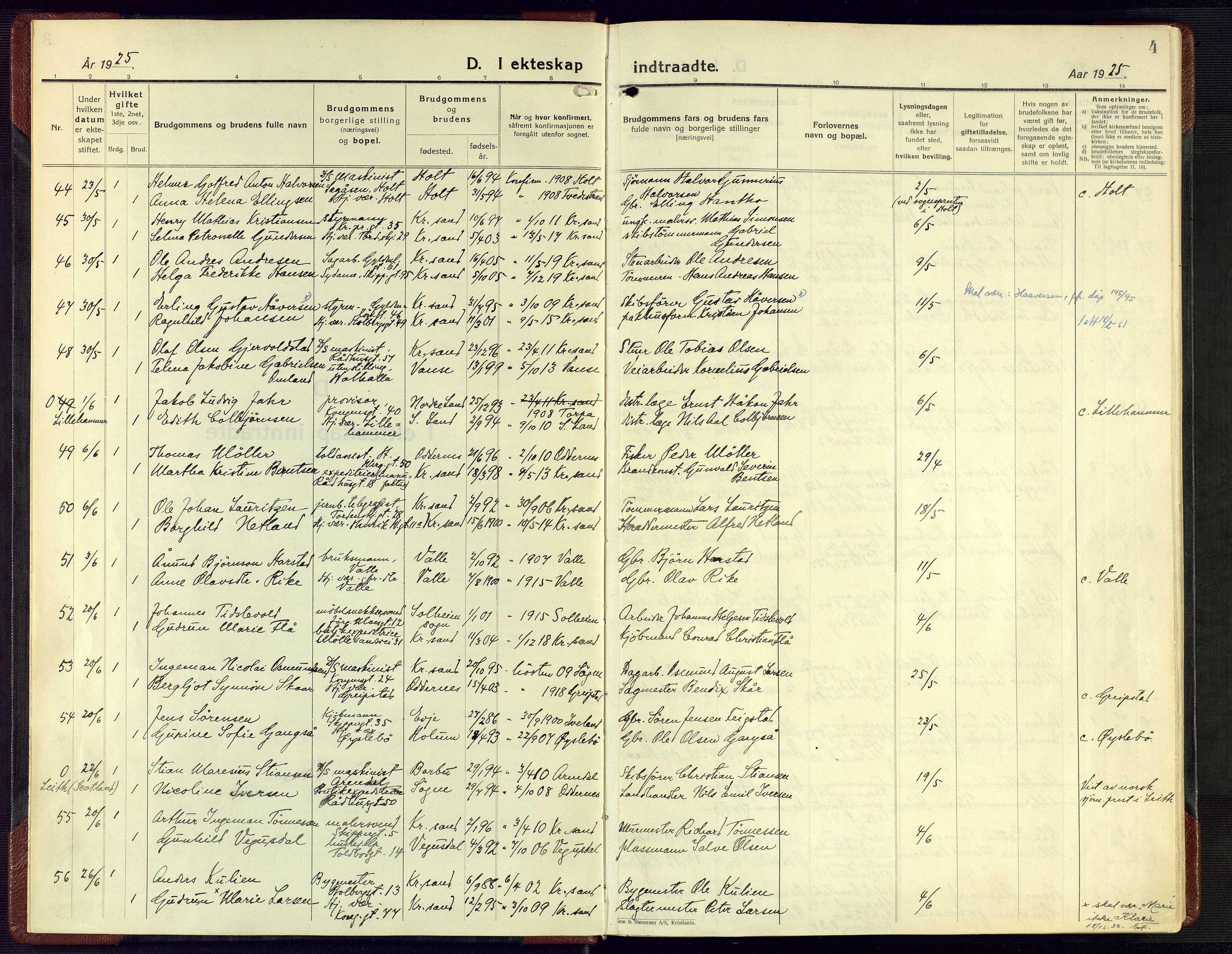 Kristiansand domprosti, SAK/1112-0006/F/Fa/L0029: Parish register (official) no. A 28, 1925-1936, p. 4