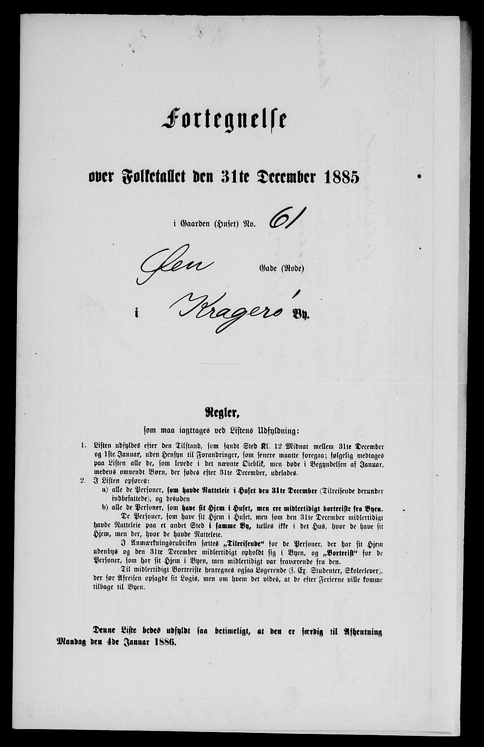 SAKO, 1885 census for 0801 Kragerø, 1885, p. 578