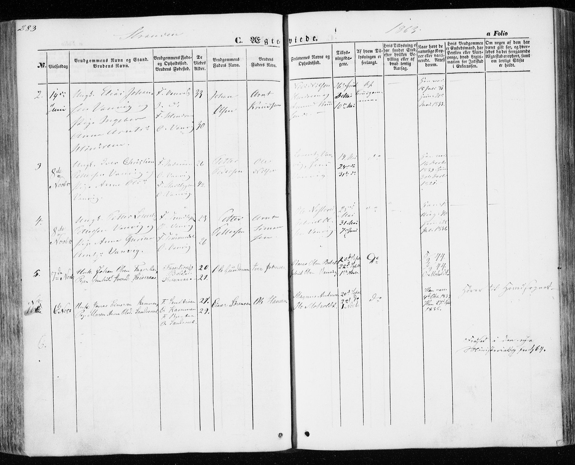 Ministerialprotokoller, klokkerbøker og fødselsregistre - Nord-Trøndelag, SAT/A-1458/701/L0008: Parish register (official) no. 701A08 /2, 1854-1863, p. 283