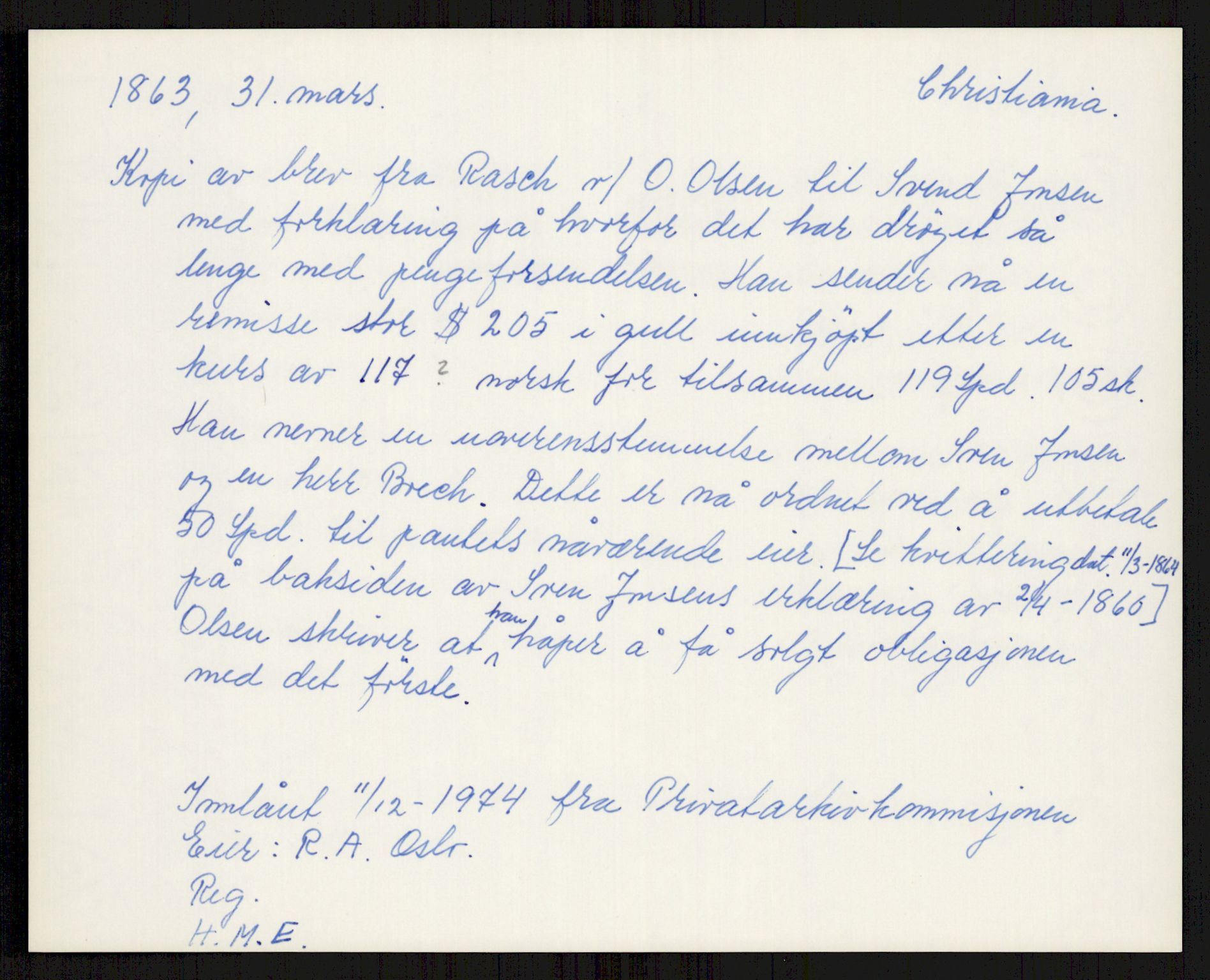 Samlinger til kildeutgivelse, Amerikabrevene, AV/RA-EA-4057/F/L0004: Innlån fra Akershus: Amundsenarkivet - Breen, 1838-1914, p. 16